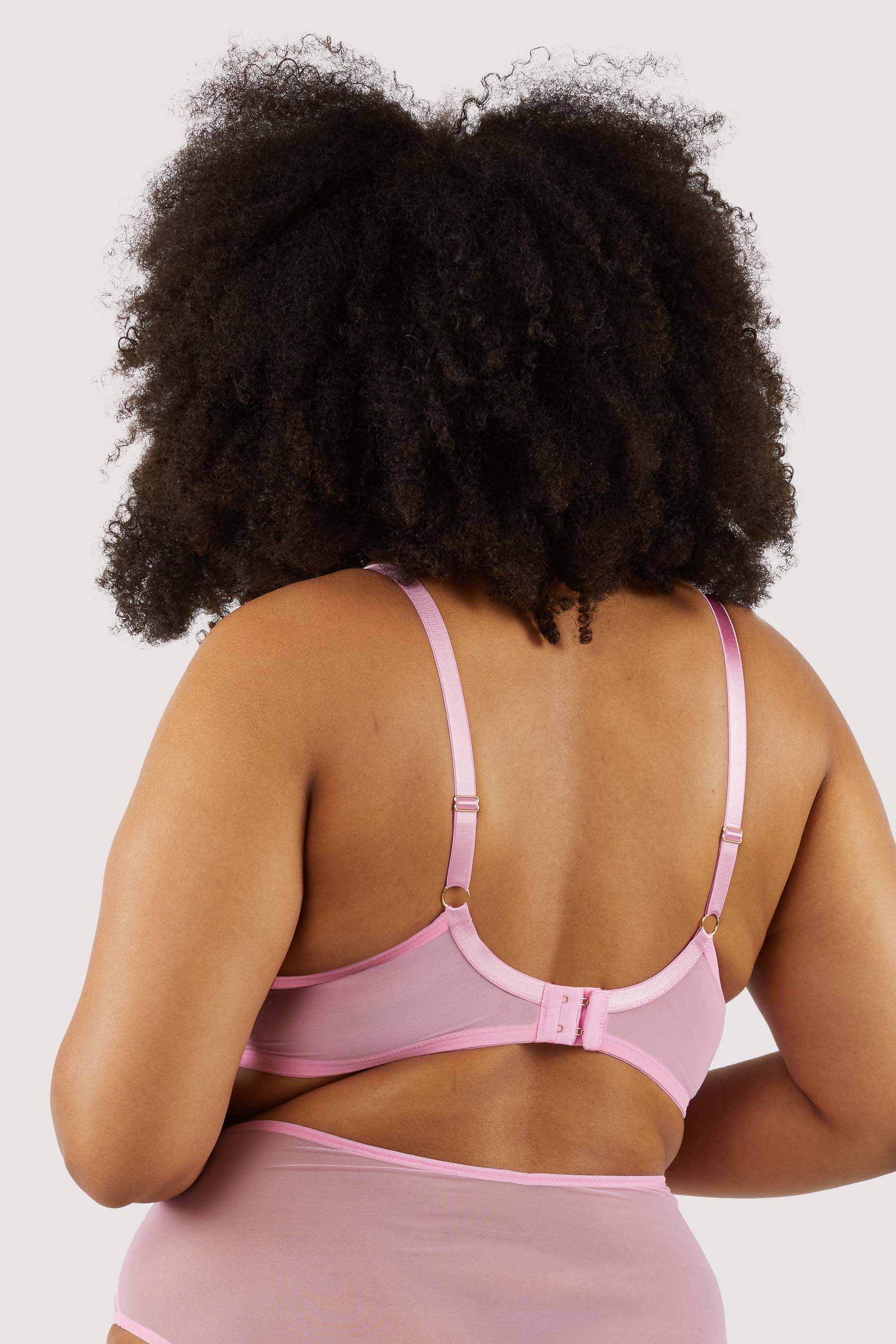 Ziggy Pink Lace and Spotted Mesh Bra - Image 12