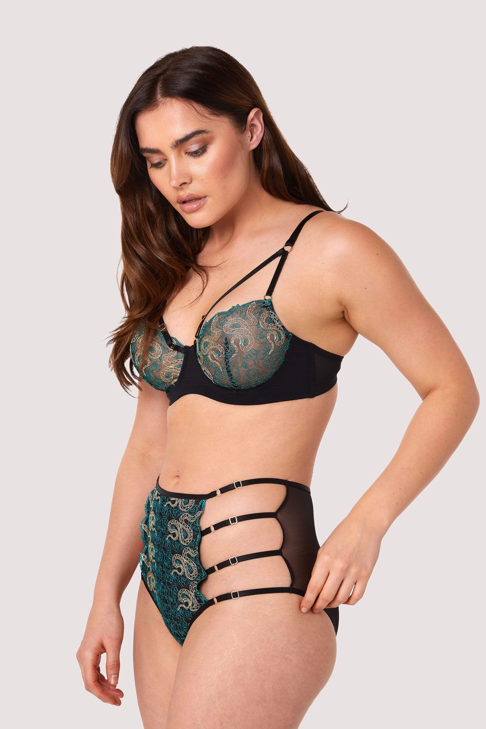 Dakota Green & Gold Snake Bra - Image 5