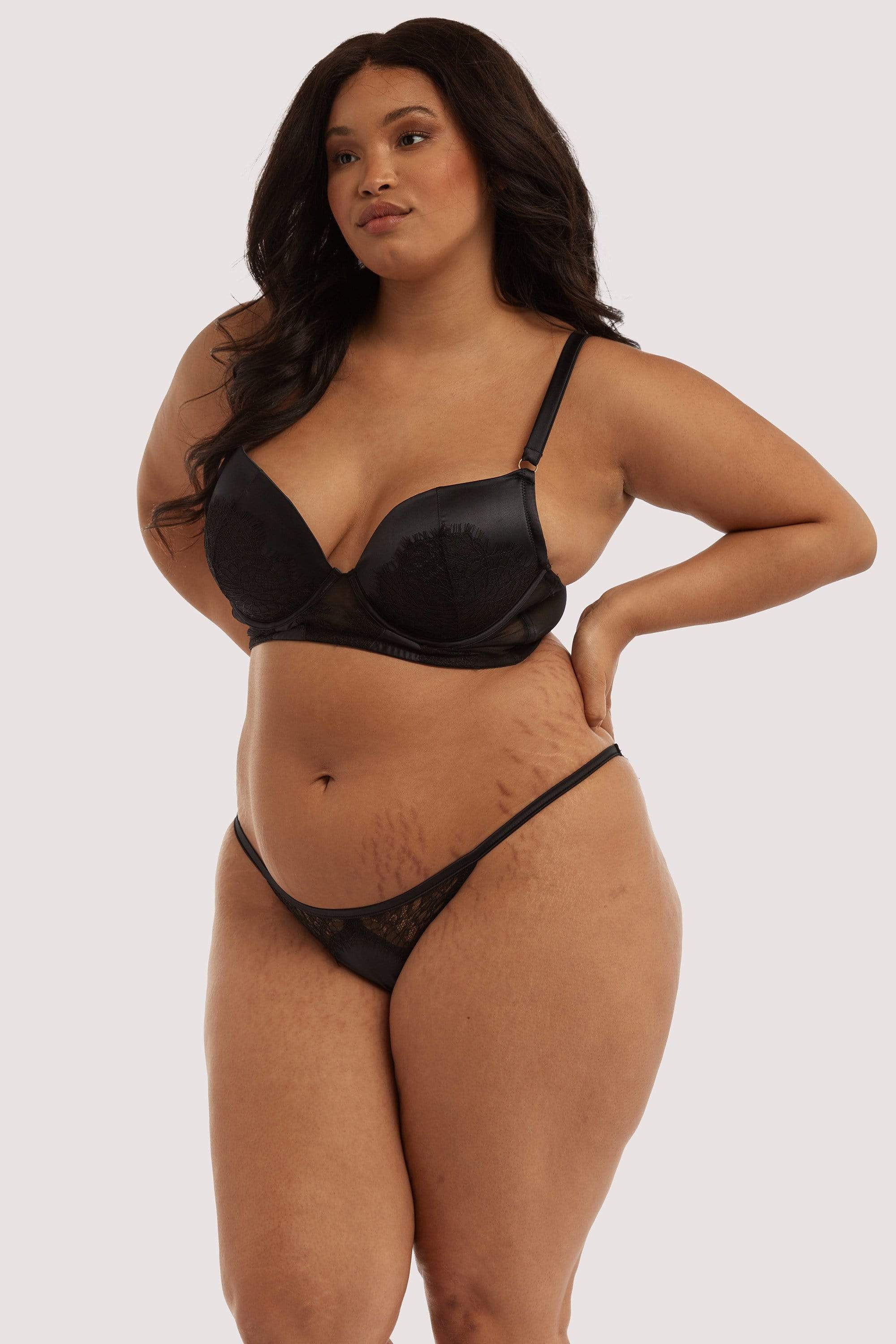 Melina Black Longline Plunge Bra - Image 13