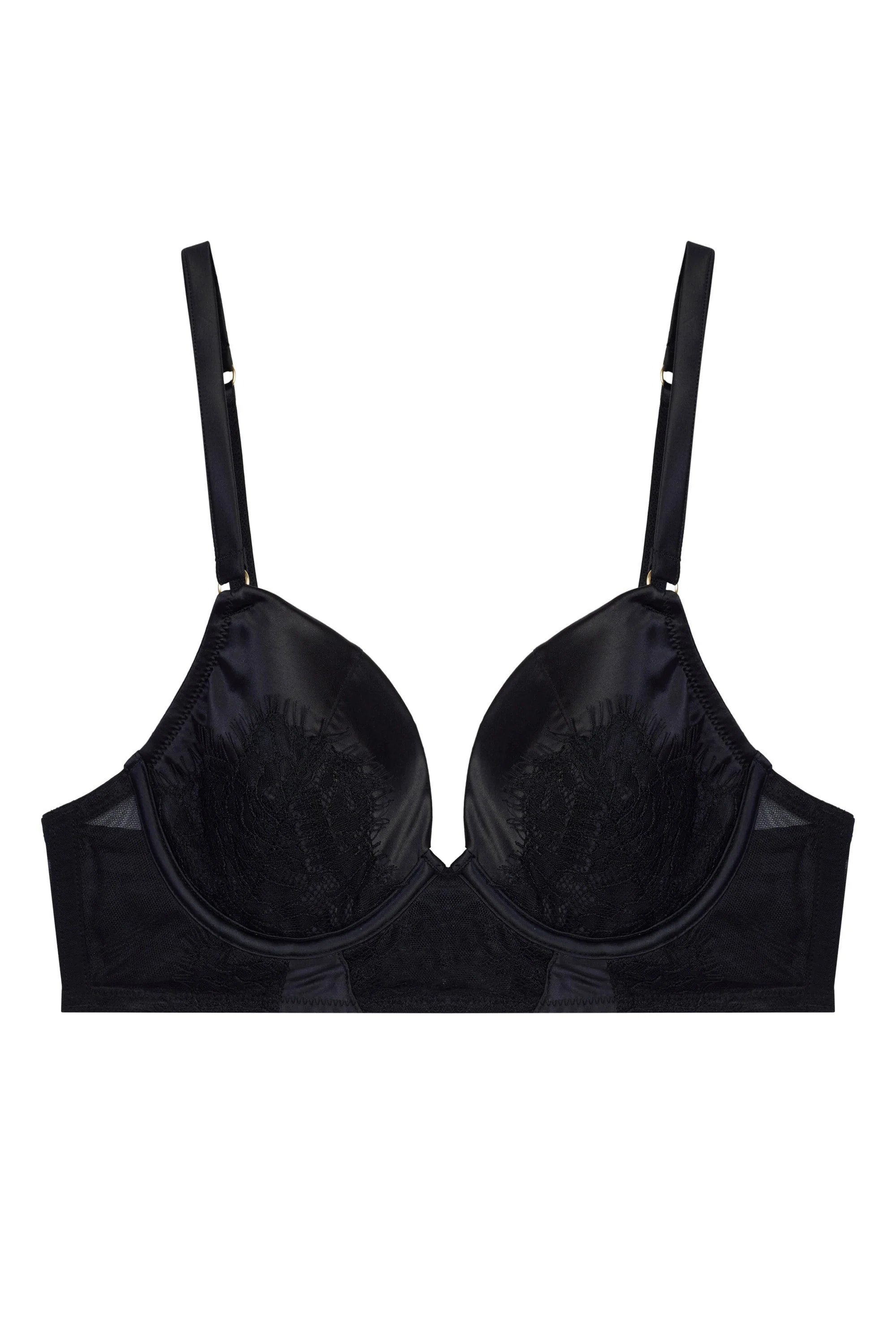 Melina Black Longline Plunge Bra - Image 16