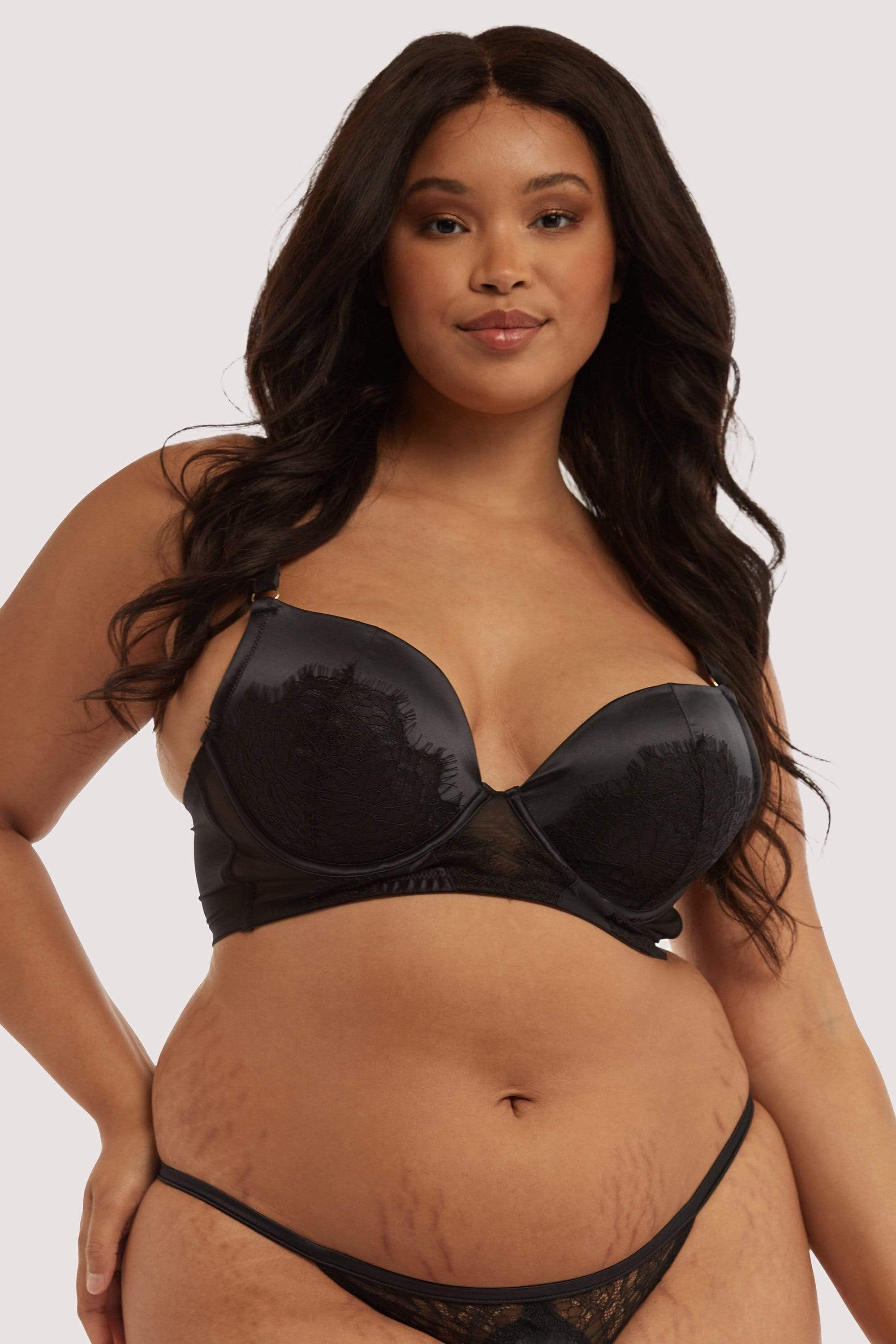 Melina Black Longline Plunge Bra - Image 4