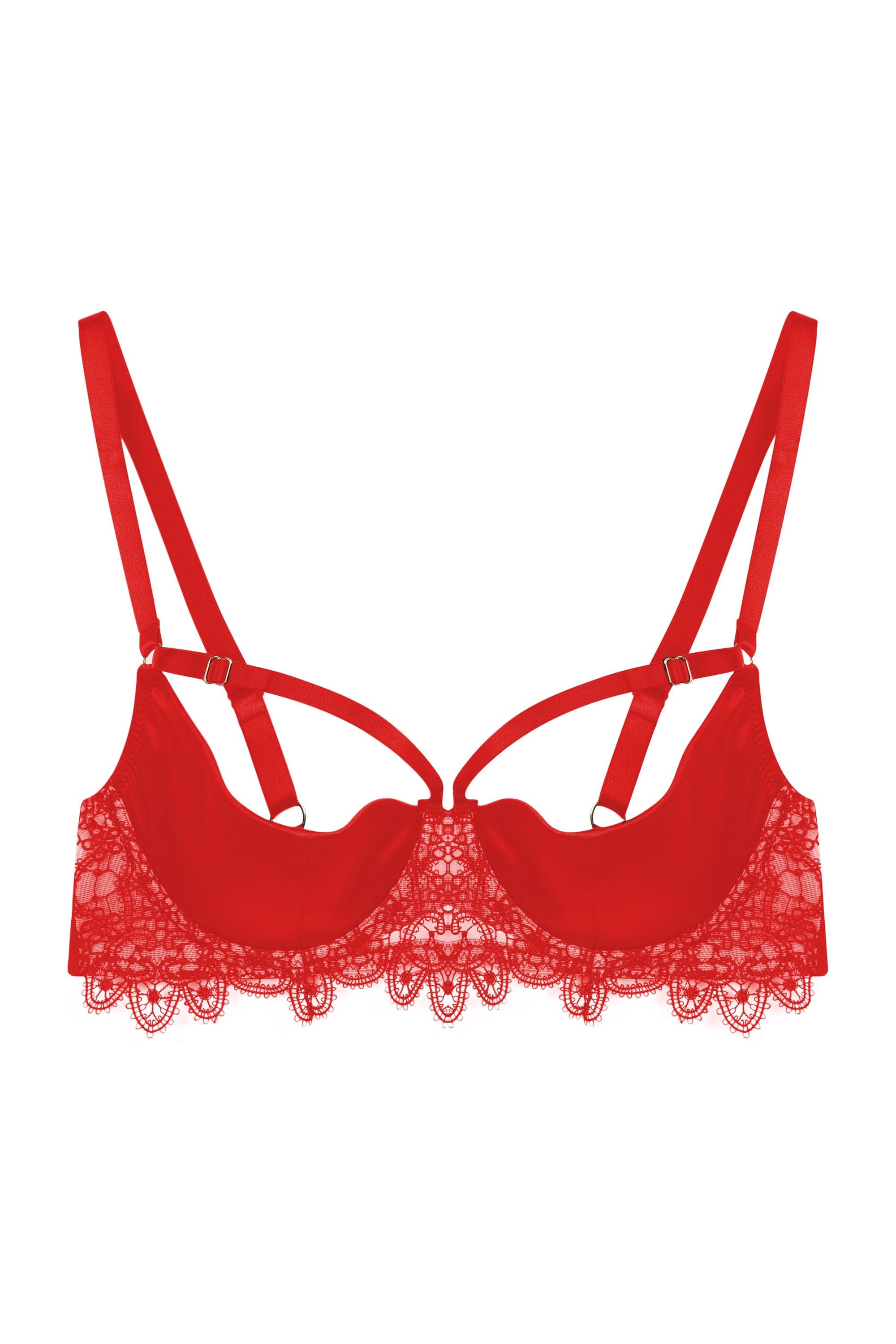Anaise Red Quarter Cup Bra - Image 10