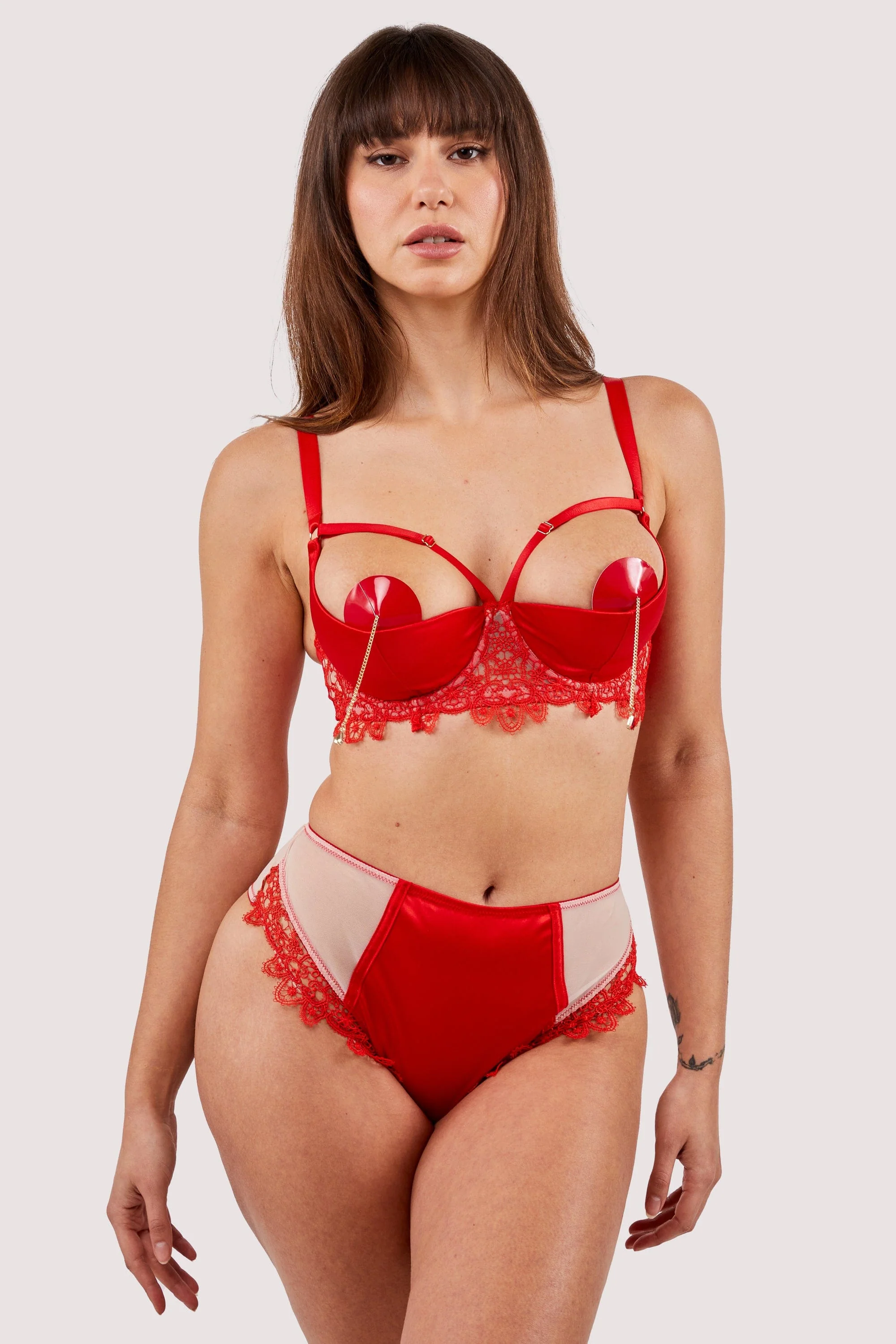 Anaise Red Quarter Cup Bra - Image 6