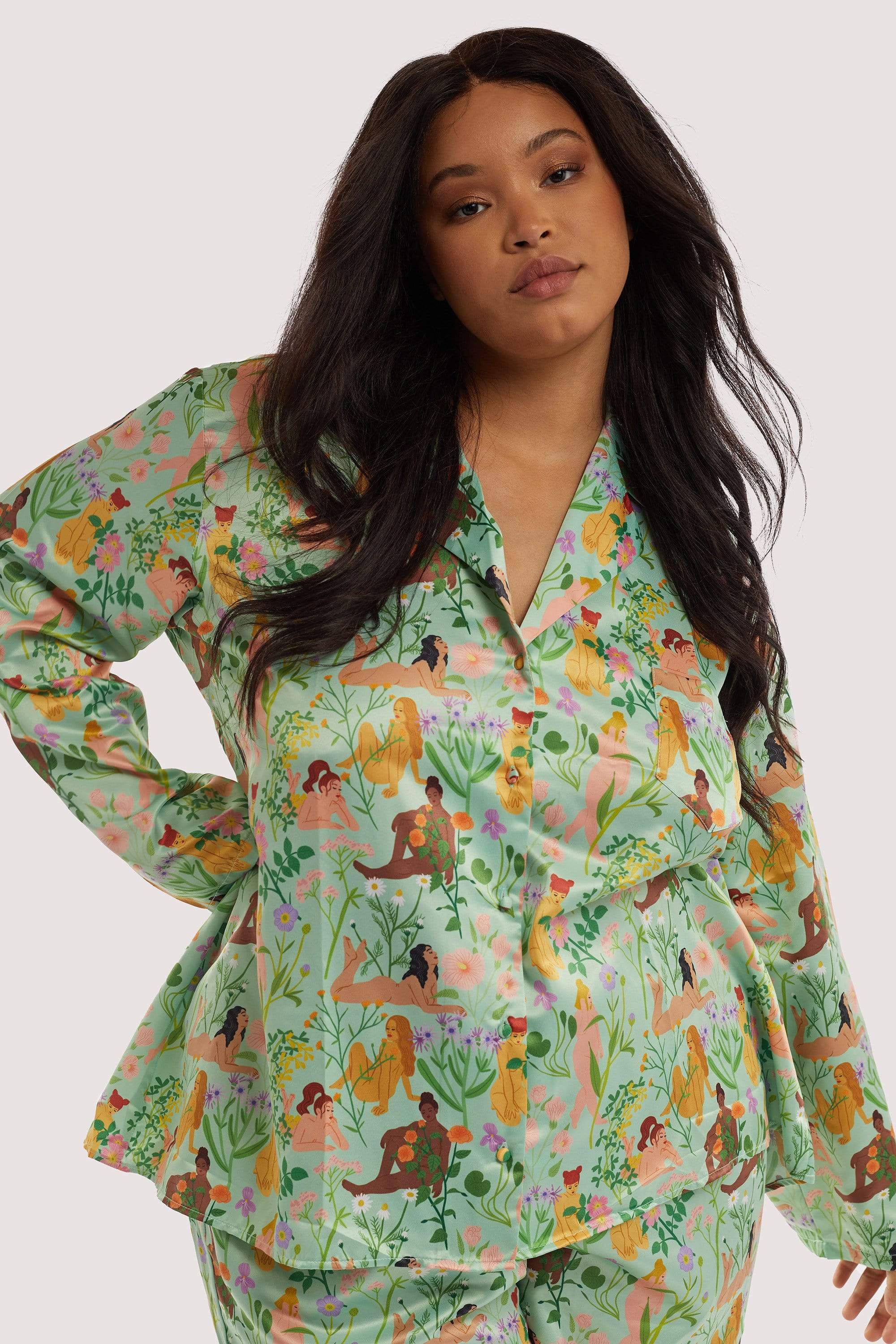 Bodil Jane Recycled Nudes & Flowers Shirt - Image 2