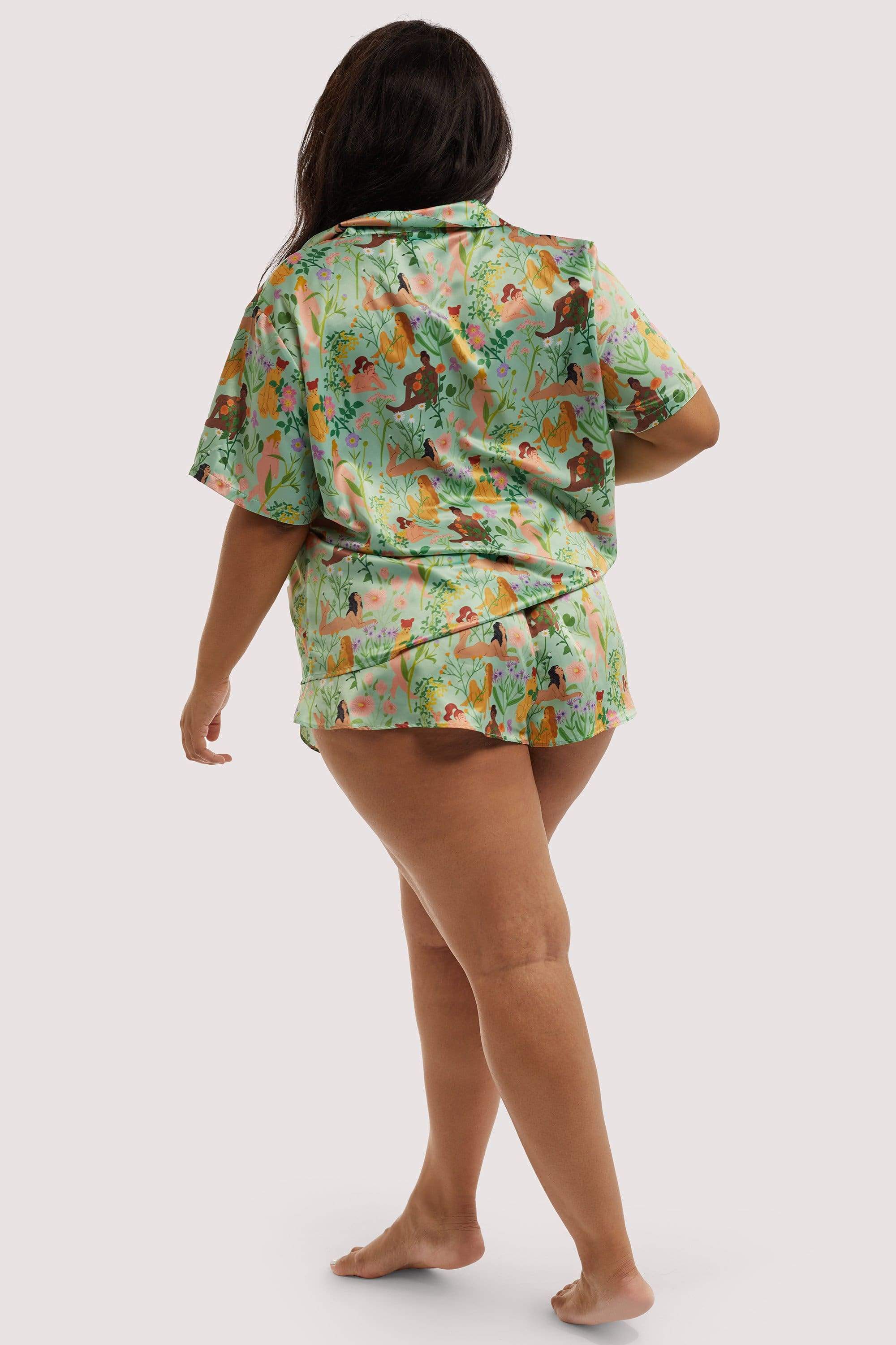 Bodil Jane Recycled Nudes & Flowers Short Sleeved Shirt - Image 9