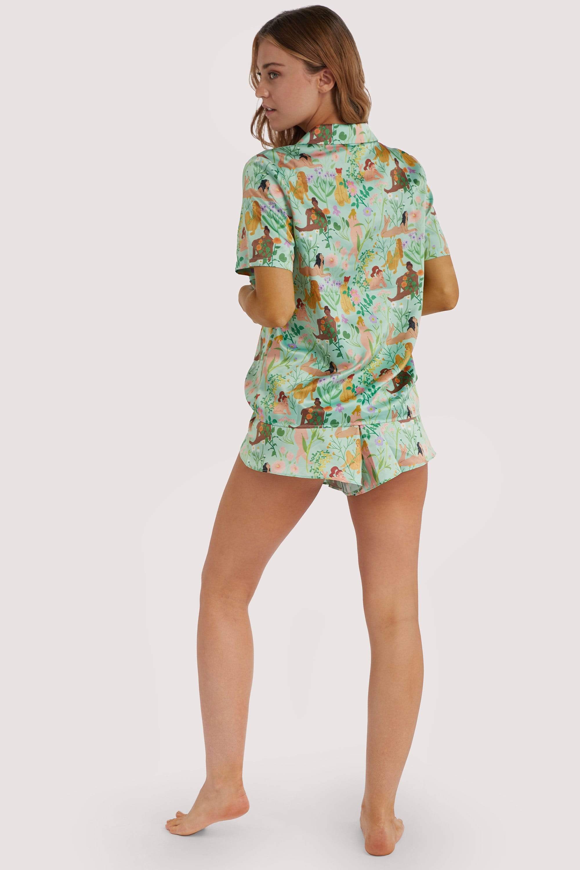 Bodil Jane Recycled Nudes & Flowers Satin Short - Image 6