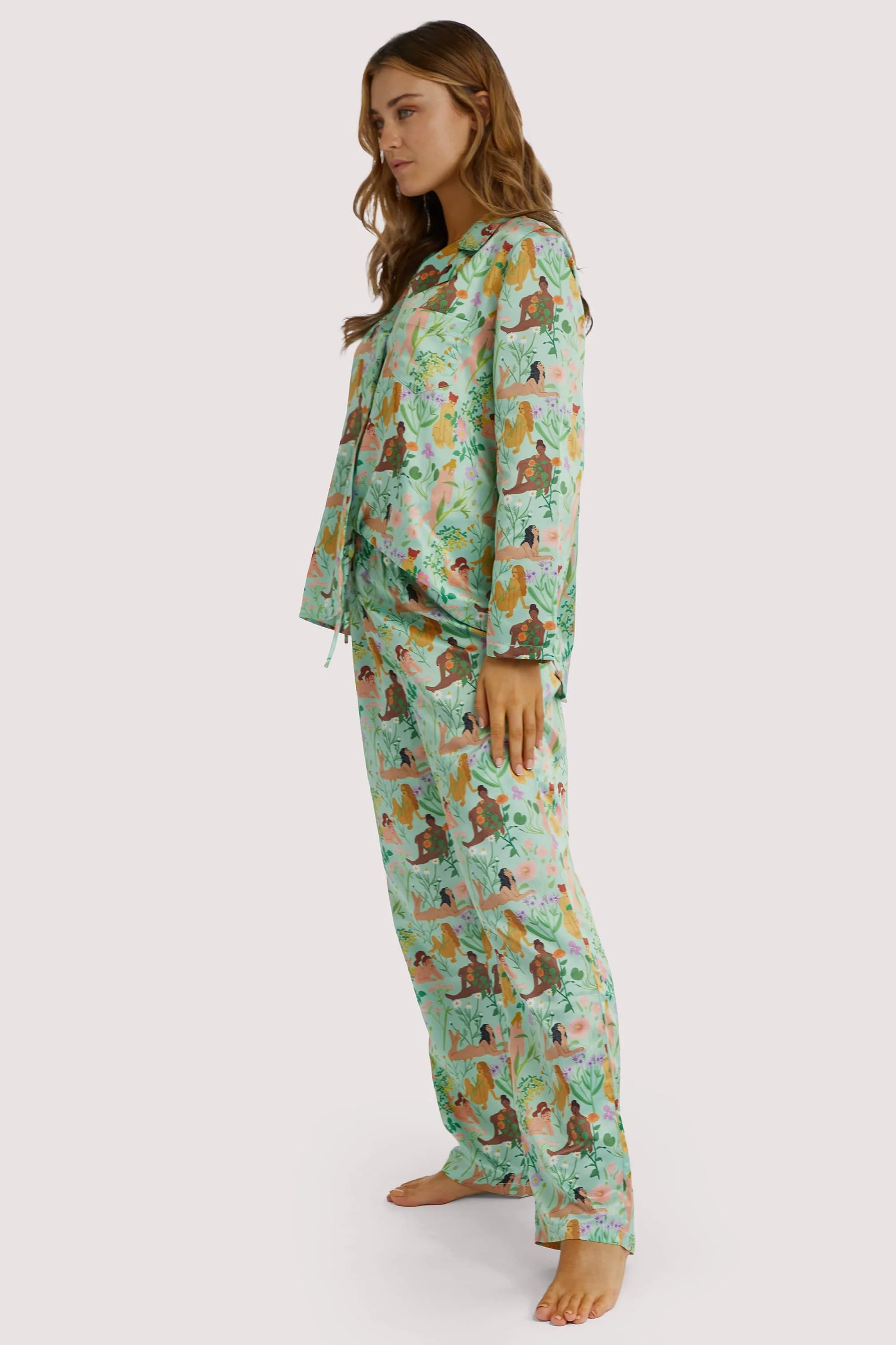 Bodil Jane Recycled Nudes & Flowers Trousers - Image 3