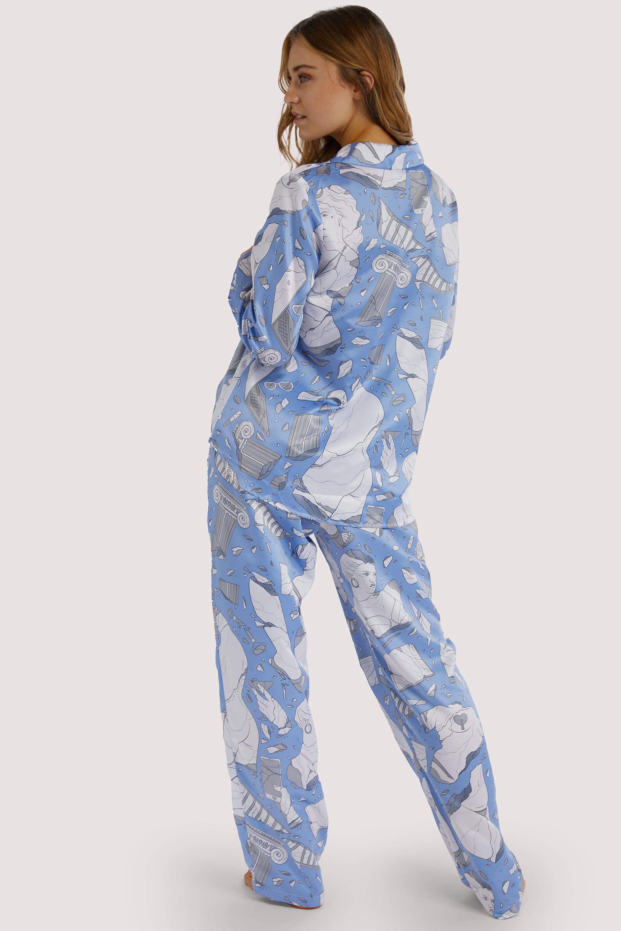 Logan Spector Recycled Blue Statues Long Sleeve Top - Image 4