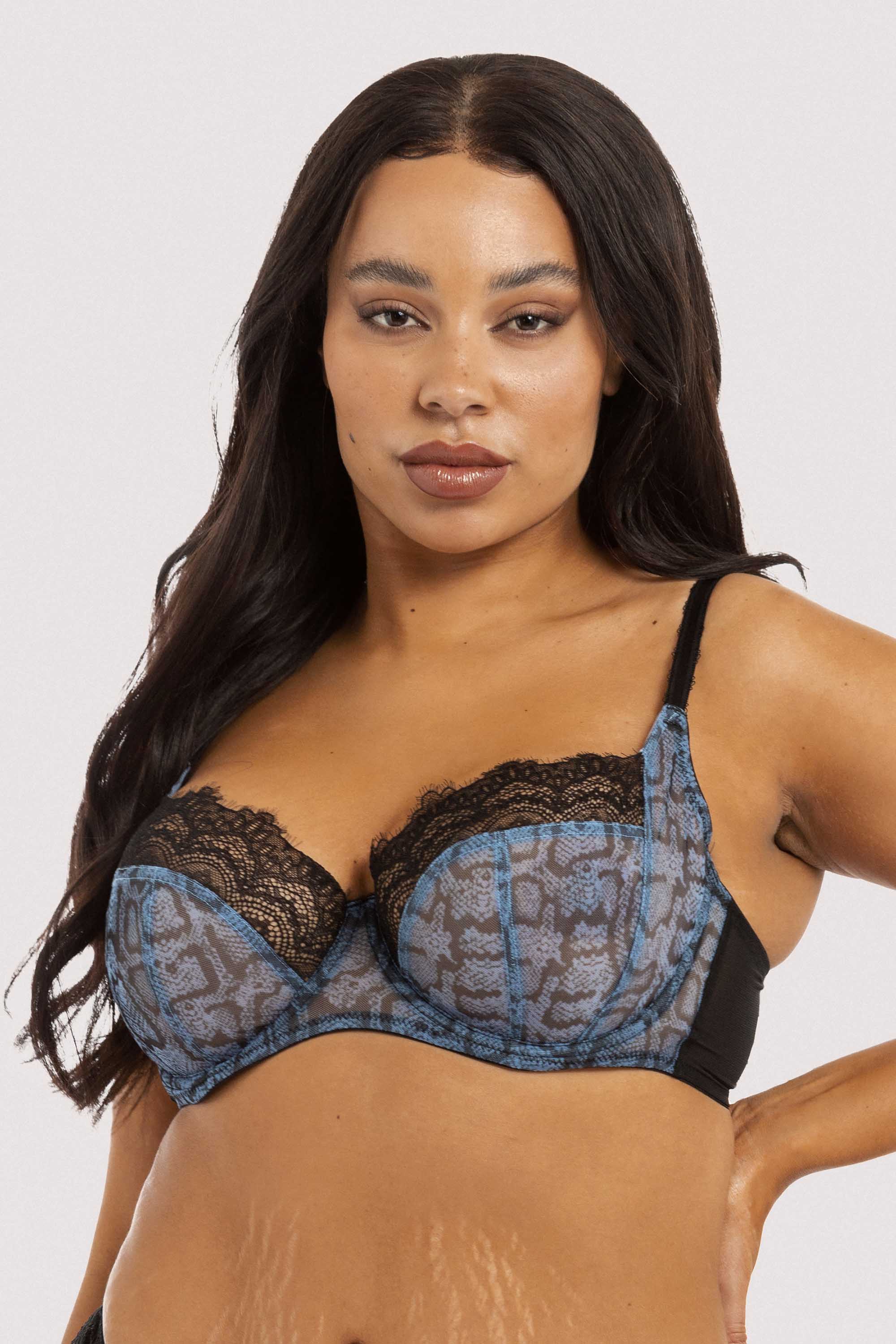 Rosalyn Lilac Snake Lace Balcony Bra - Image 10