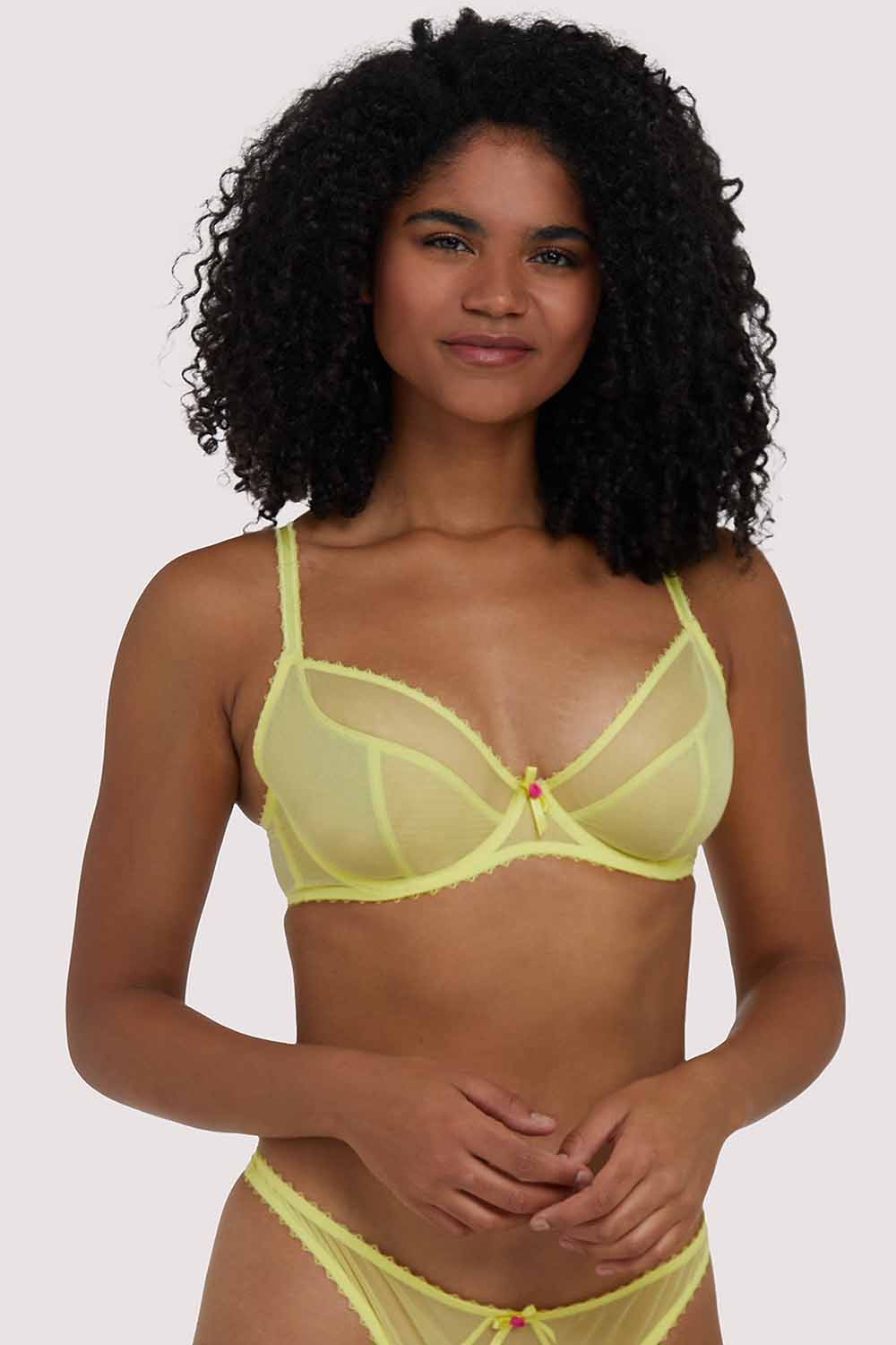 Grace Lemon Yellow Plunge Bra - Image 4