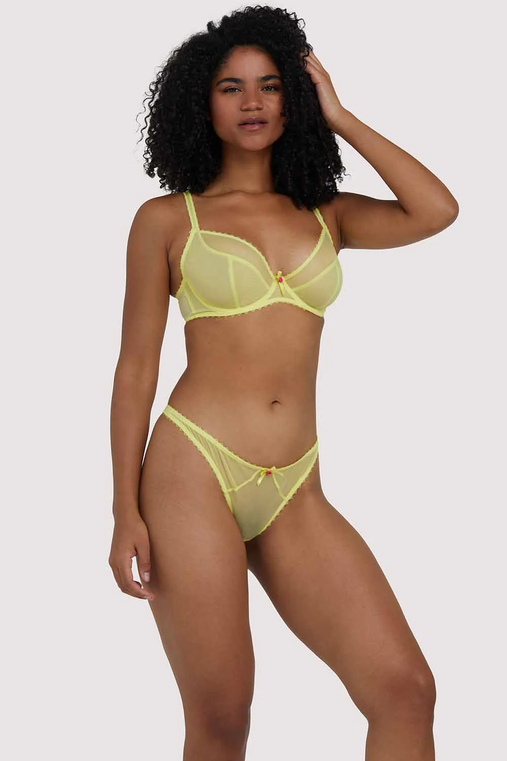 Grace Lemon Yellow Plunge Bra - Image 6