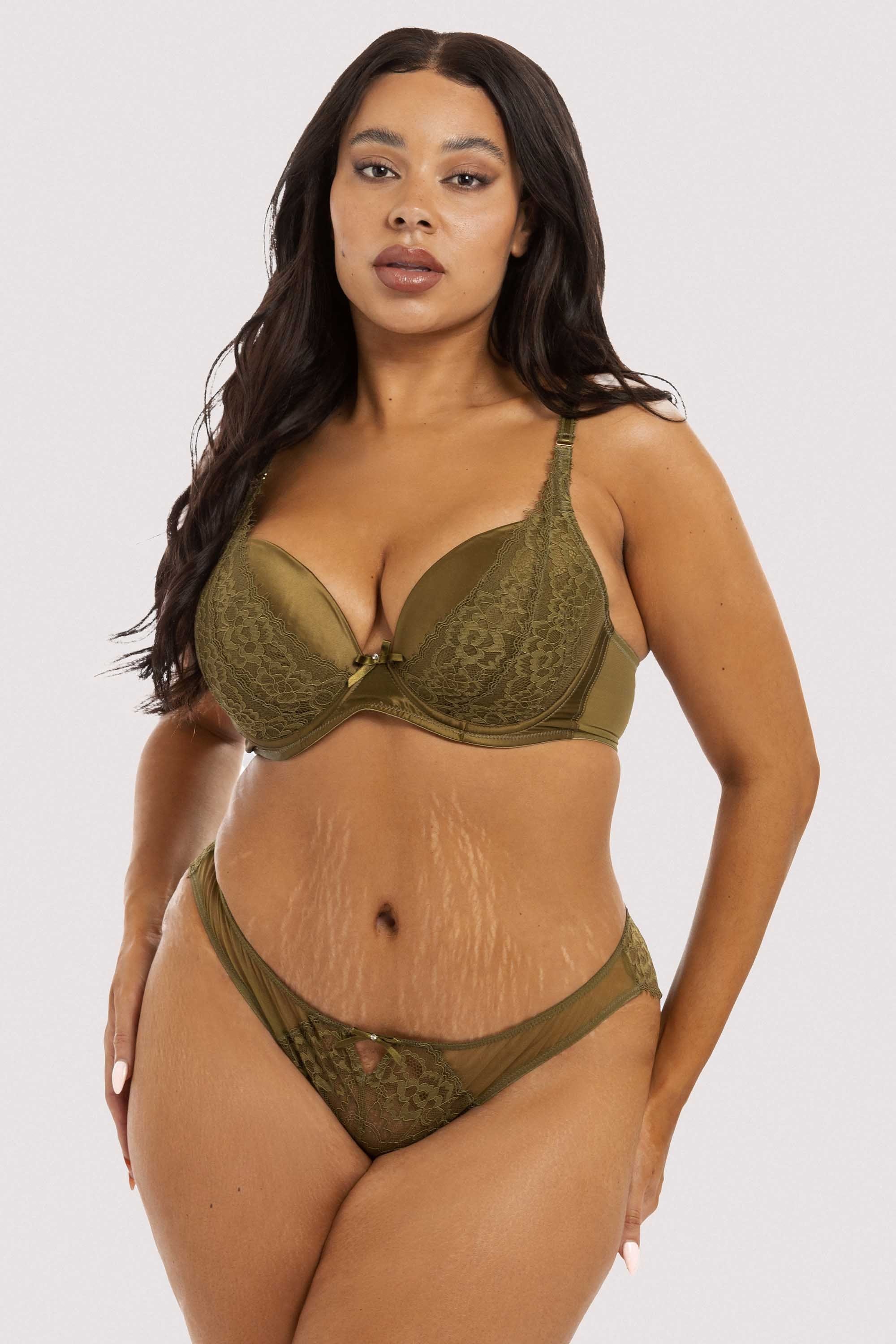 Sophia Olive Plunge Push Up Bra - Image 6