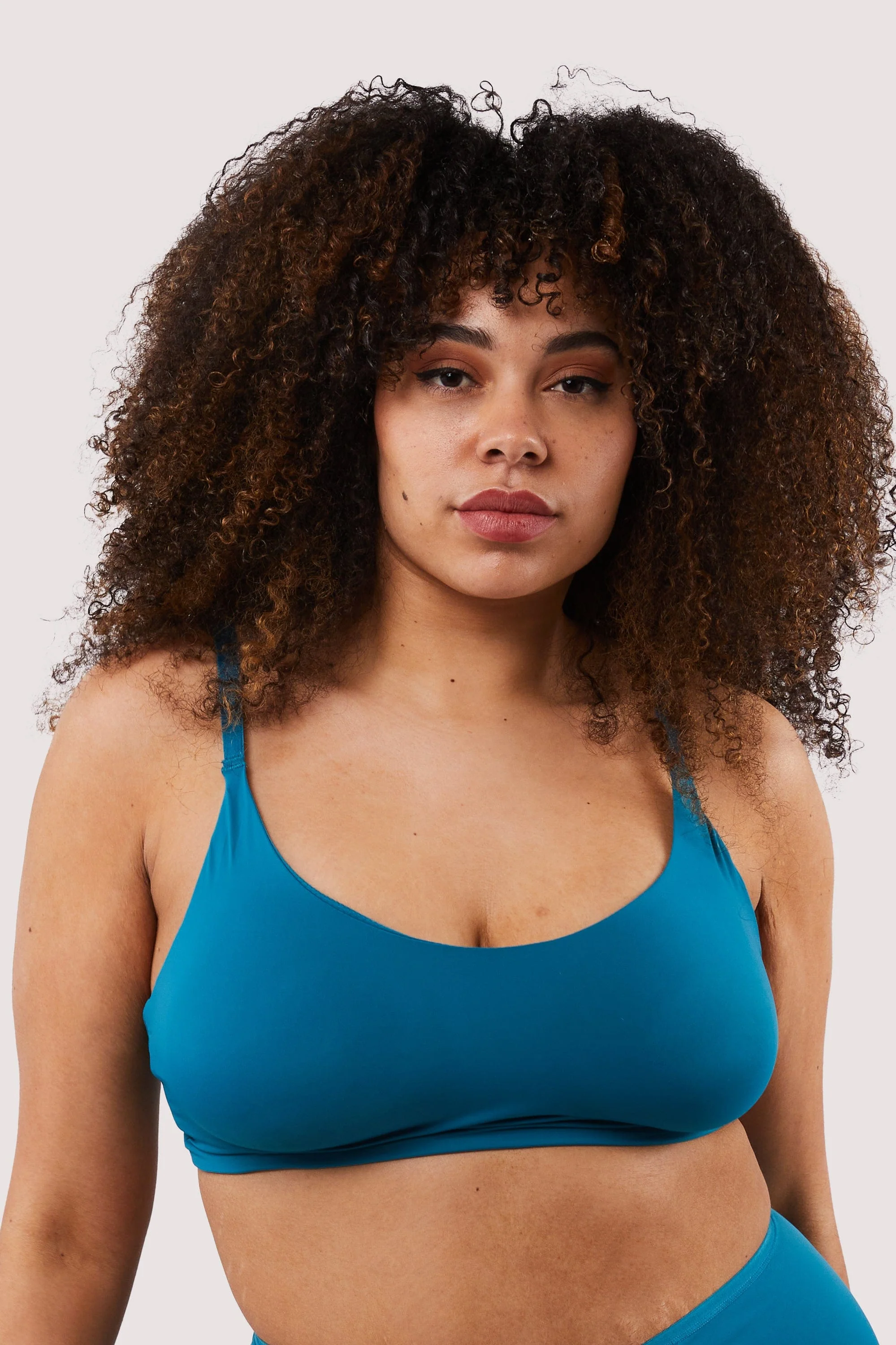 Second Skin Teal Recycled Crop Top Bra - Image 5