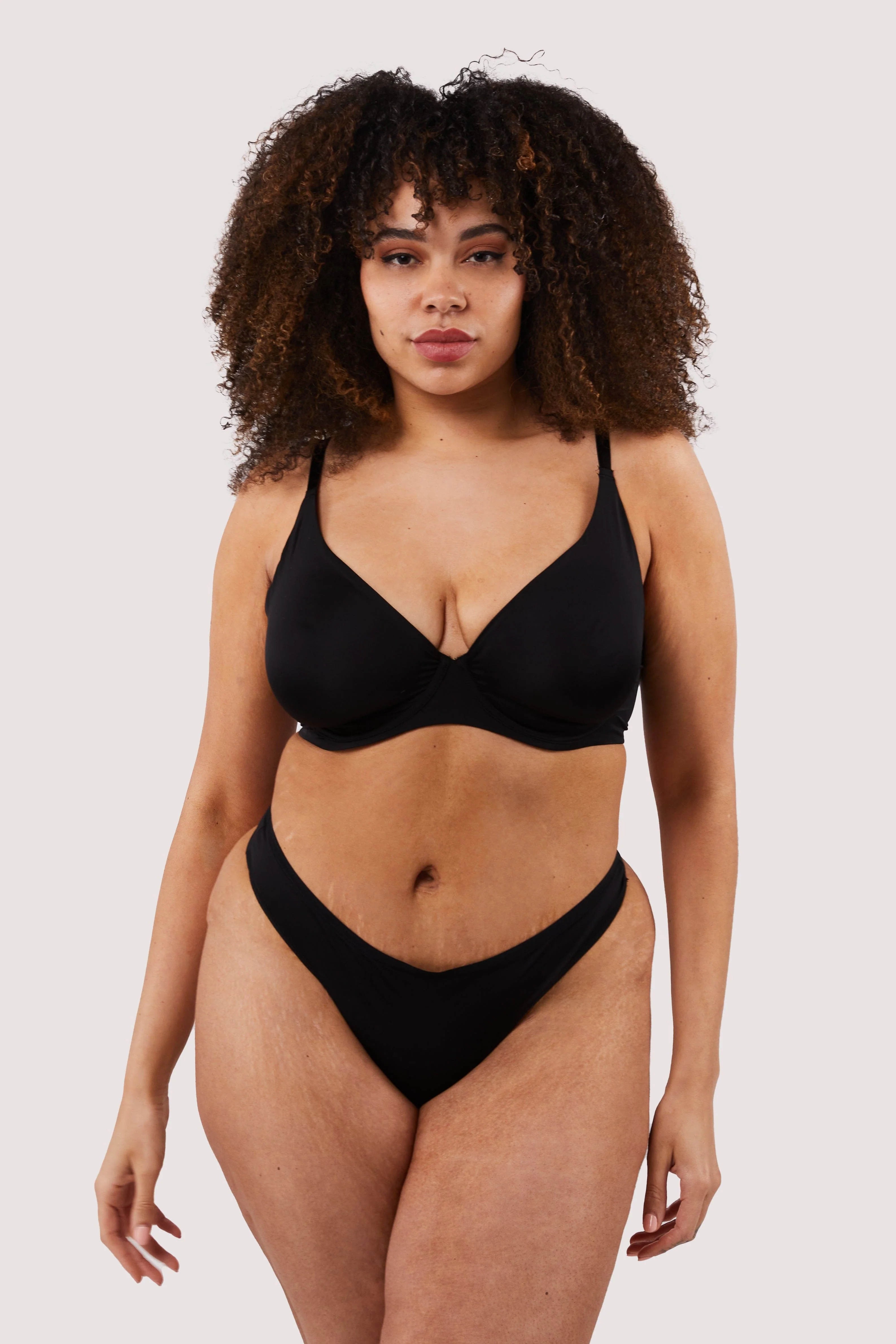 Second Skin Black Recycled Plunge Bra - Image 10