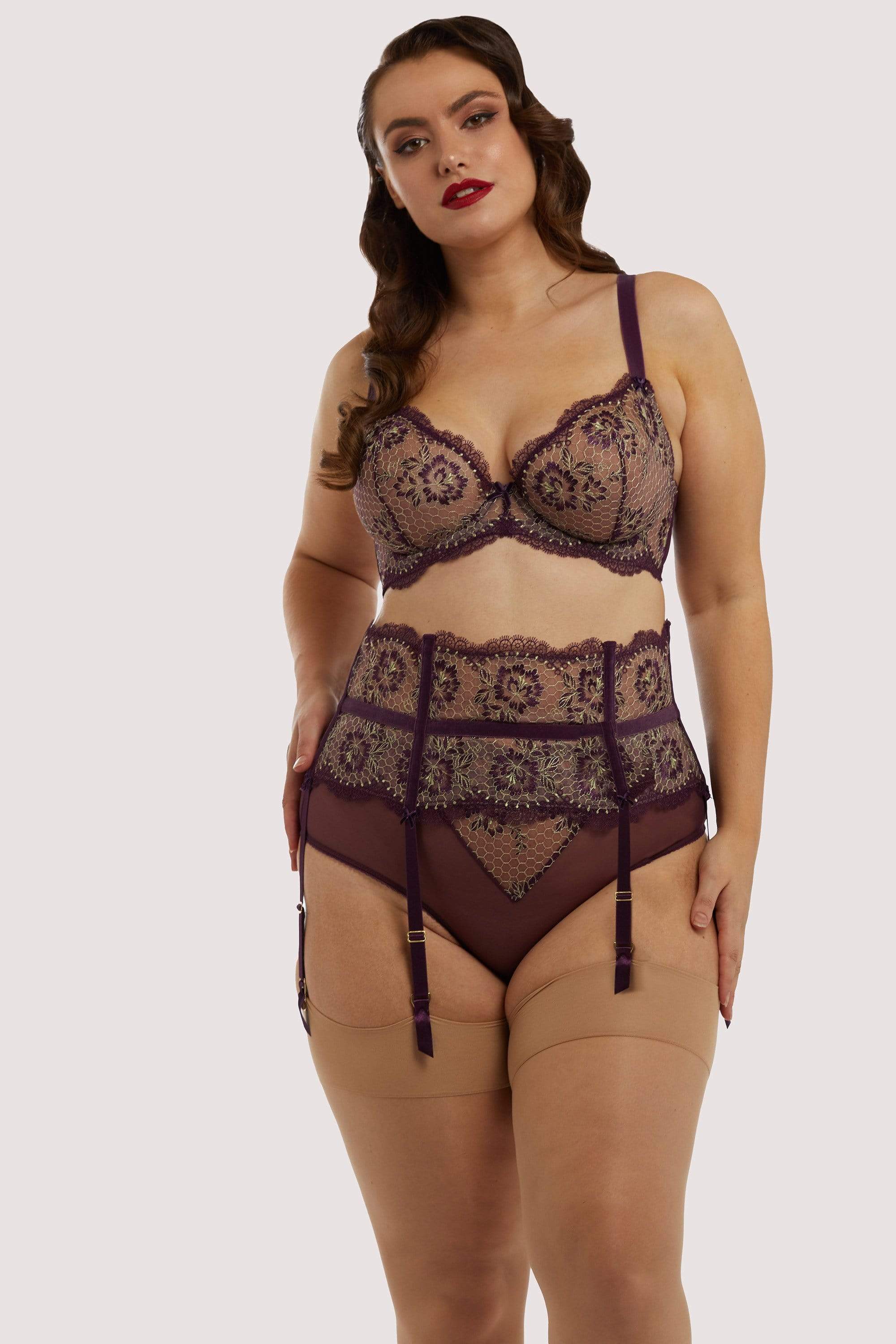 Evelina Aubergine Curve Suspender - Image 5
