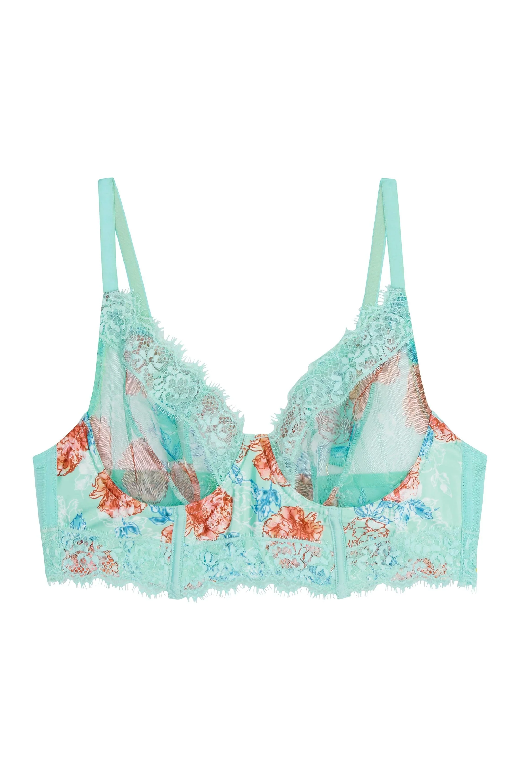 Sabey Mint Floral Longline Bra - Image 3