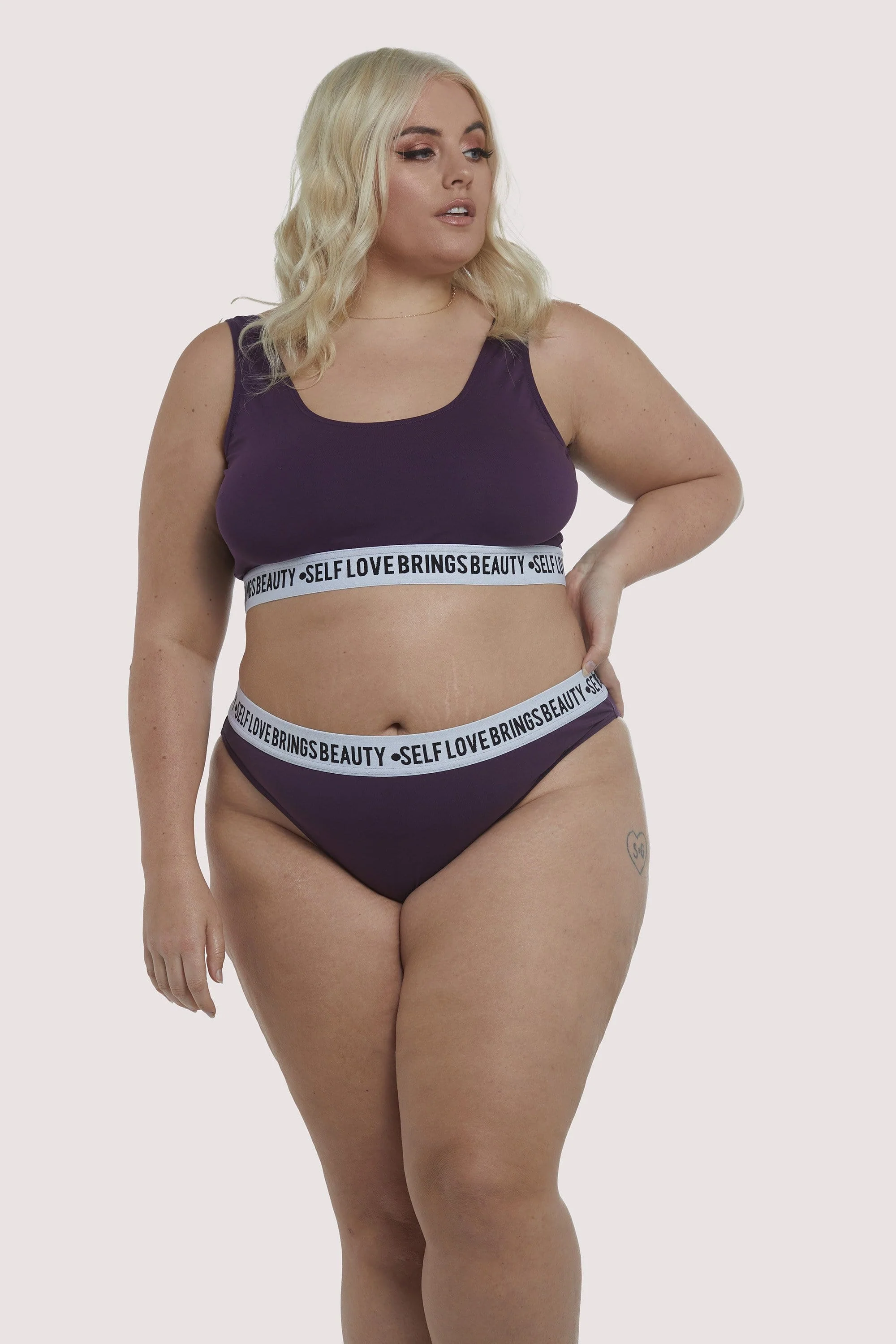 Self Love Purple Curve Crop top - Image 2