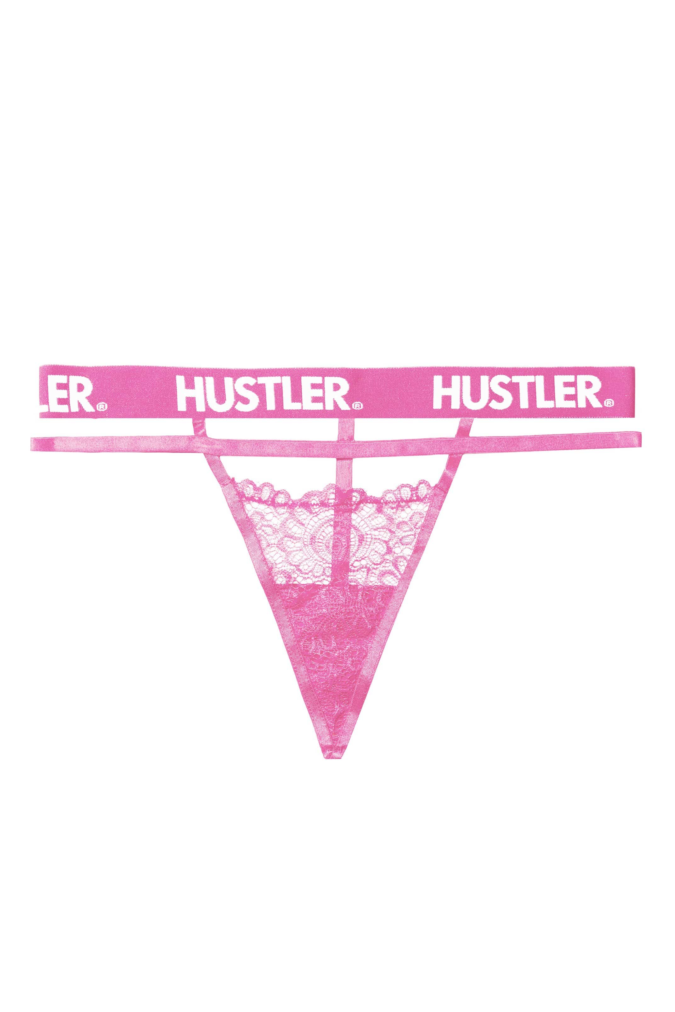 Branded Lace Pink Thong - Image 2