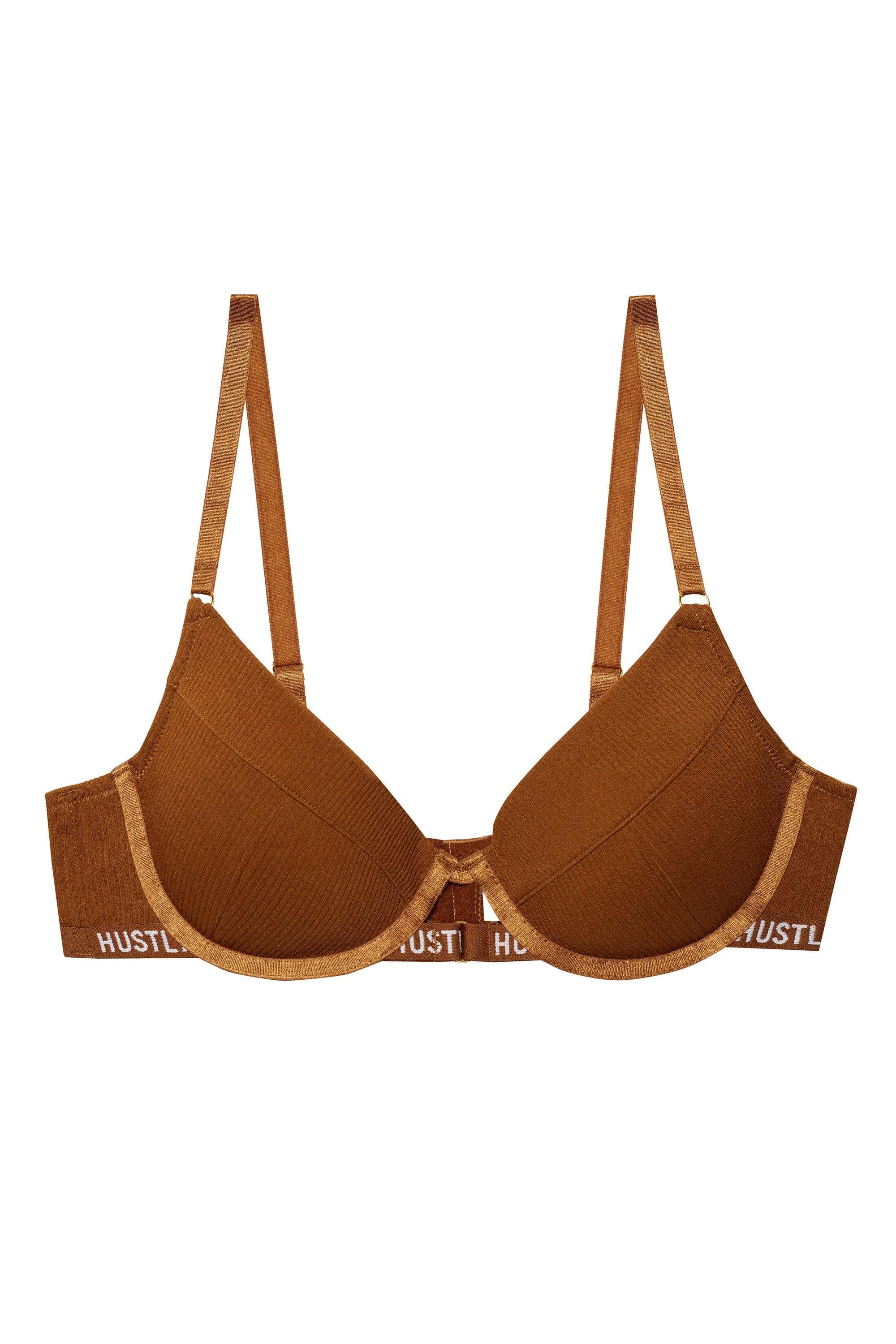 Branded Ribbed Chocolate Bra - Image 12