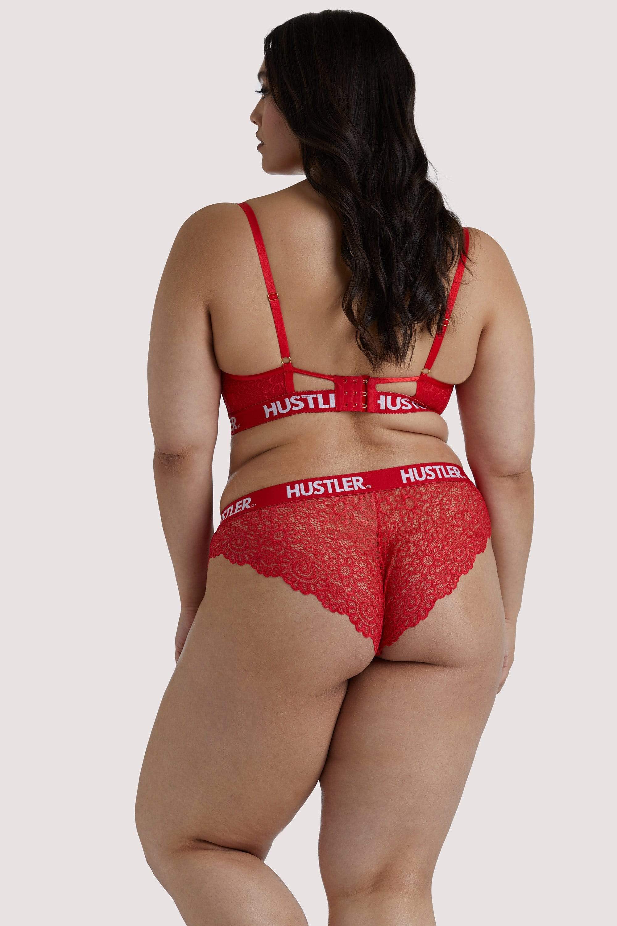 Branded Red Lace Curve Brief - Image 3