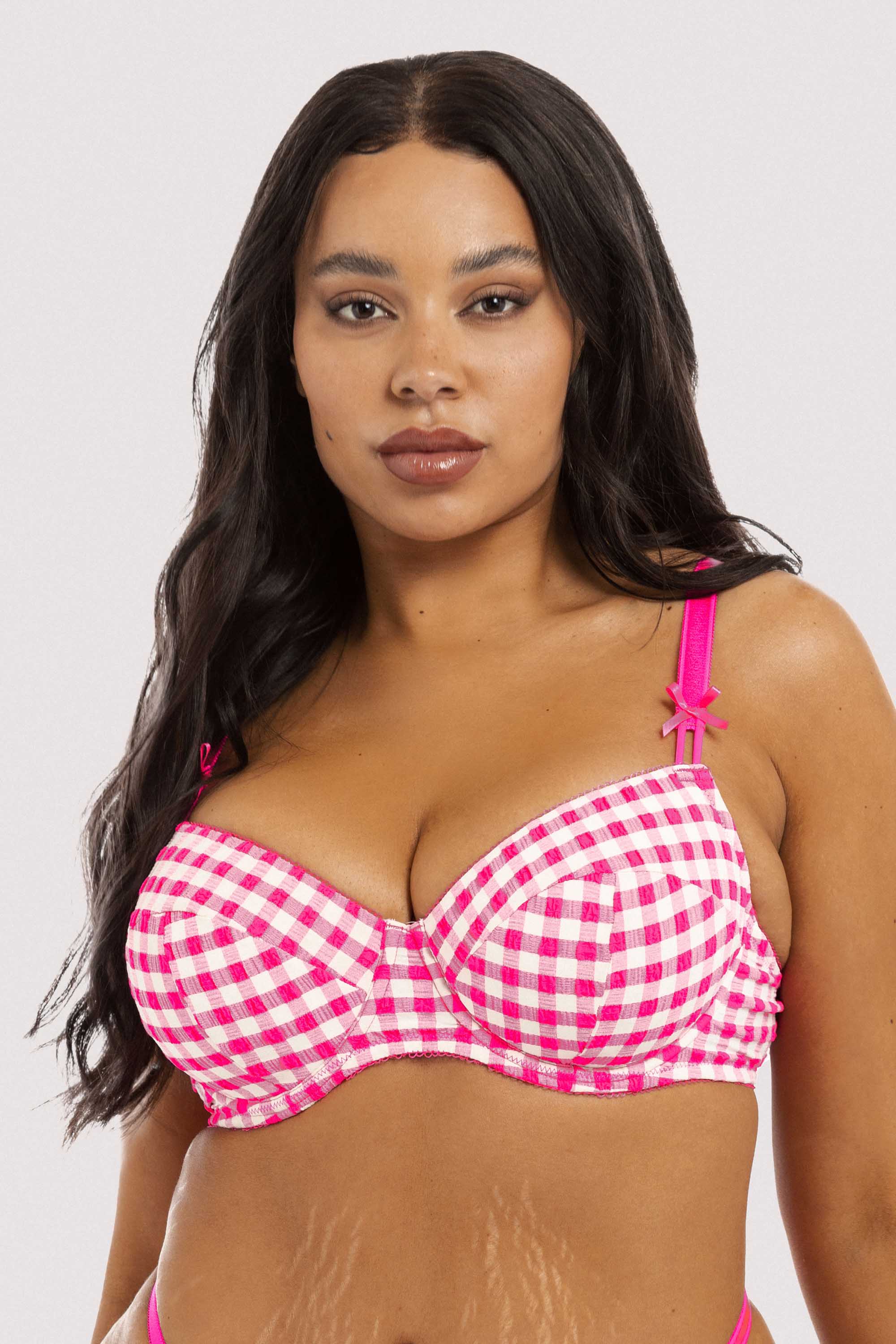 Daisy Pink Gingham Balcony Bra - Image 8