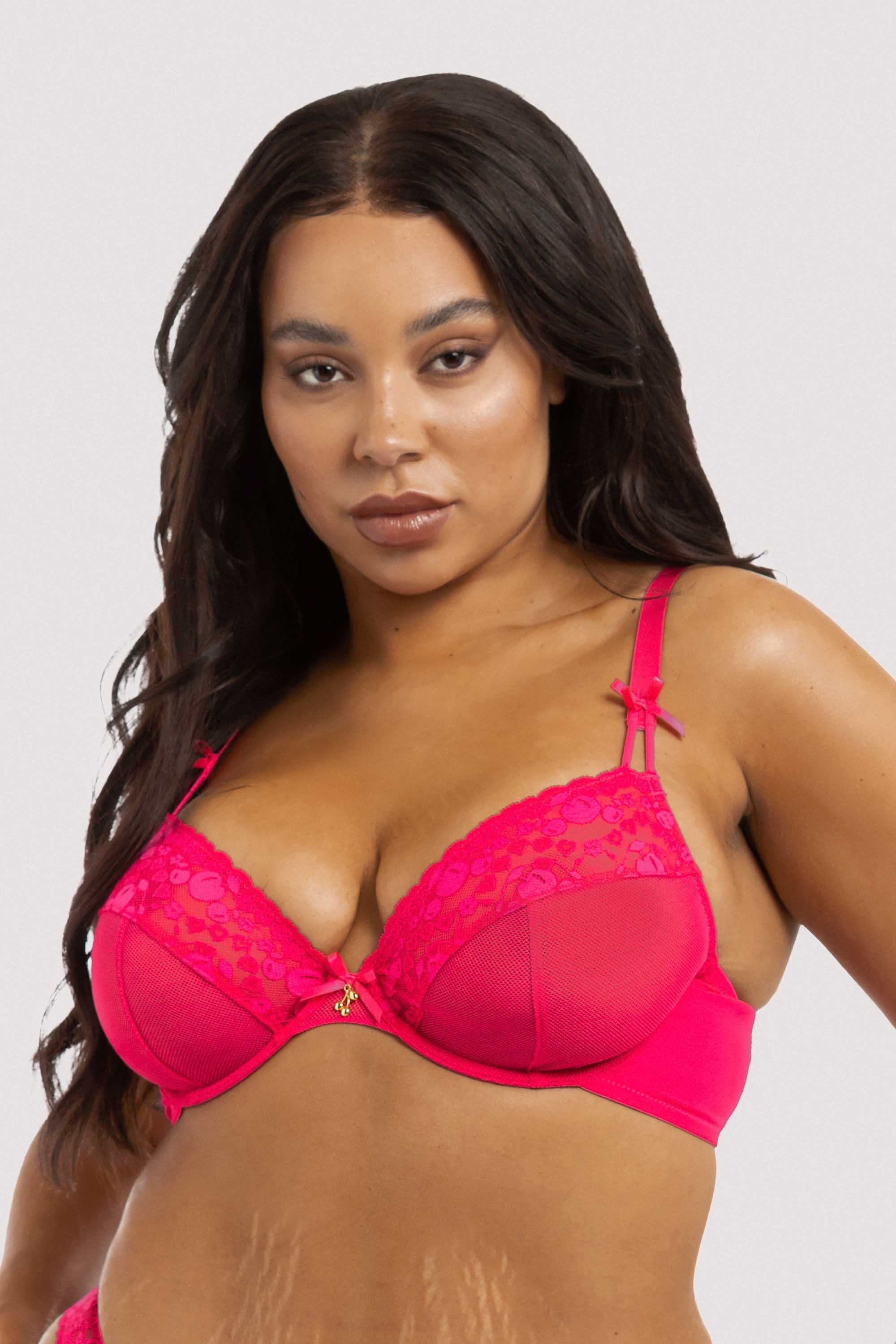 Jordan Hot Pink Cherry Plunge Bra - Image 8