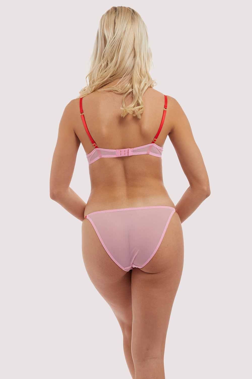 Charli Pink Embroidered Balcony bra - Image 4