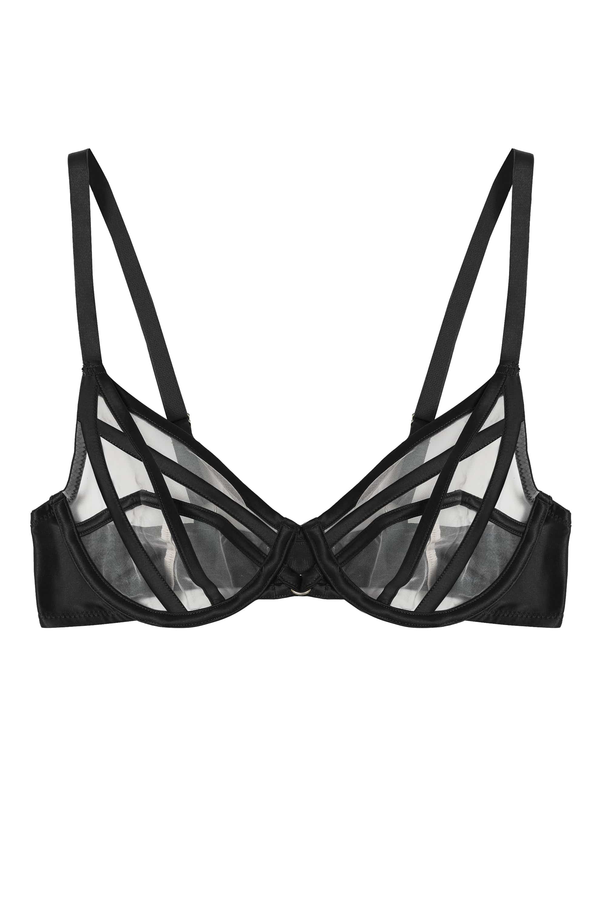 Ramona Black Mesh Plunge Bra - Image 13