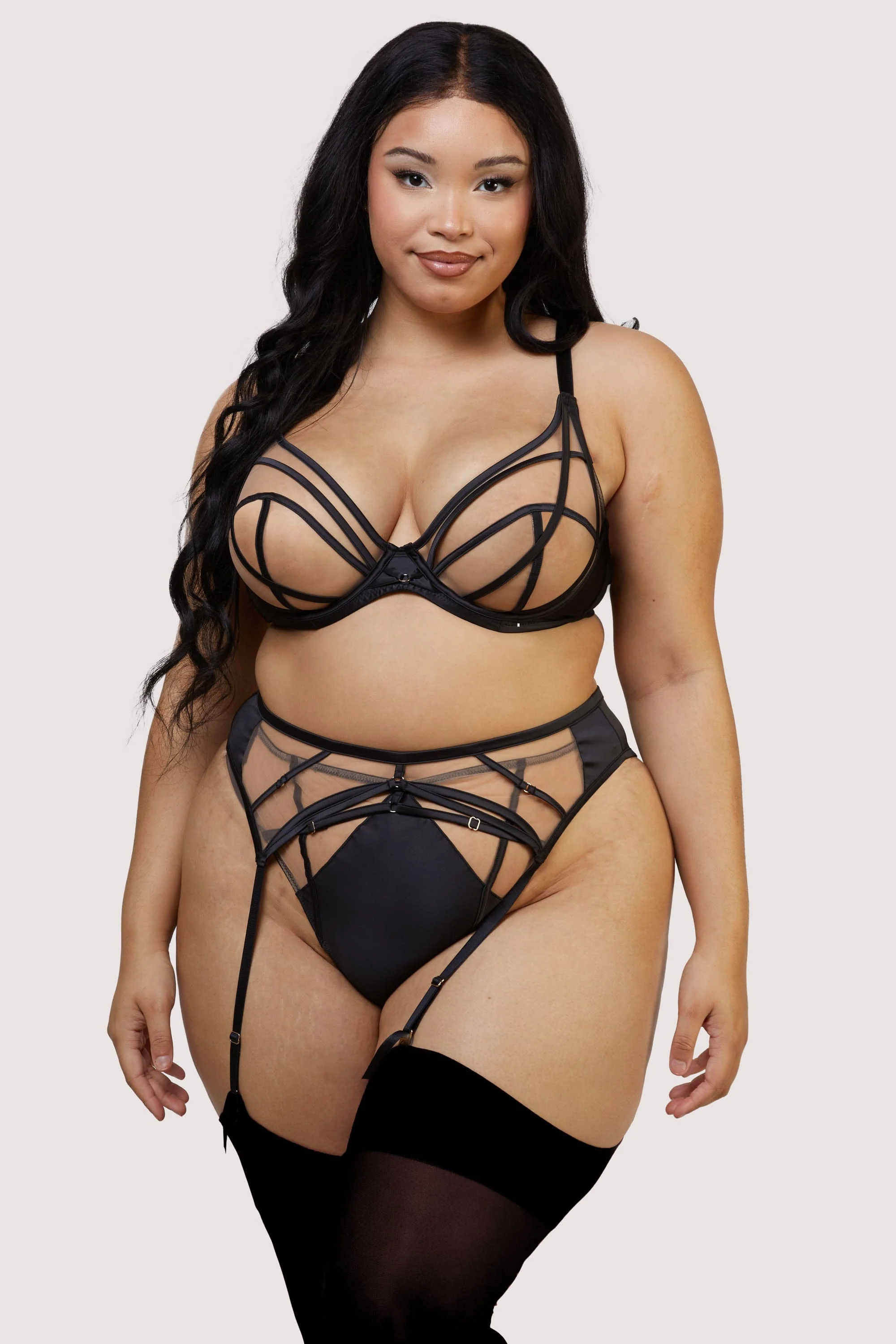 Ramona Black Mesh Plunge Set - Image 12