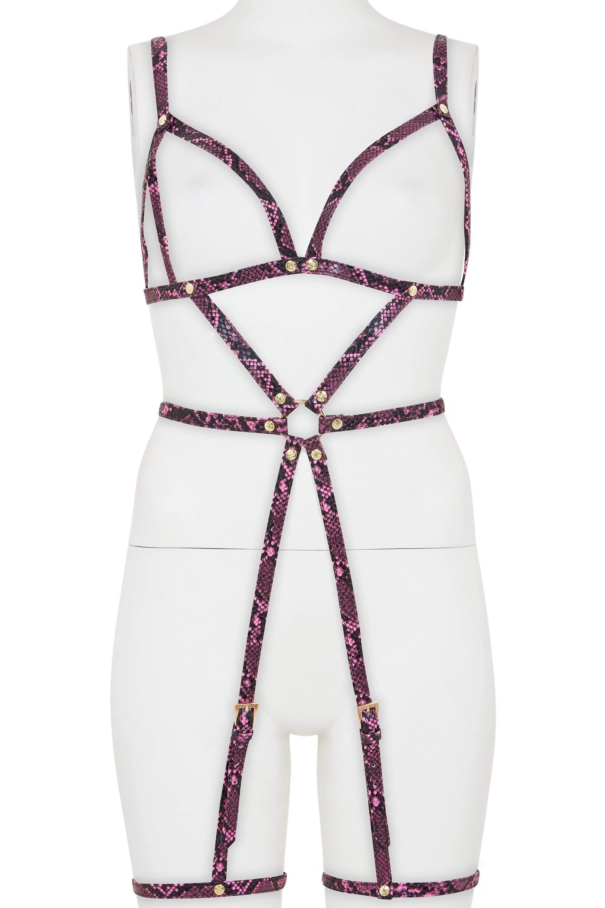 Purple Snake Open Cup Leg Cuff Harness - Image 2