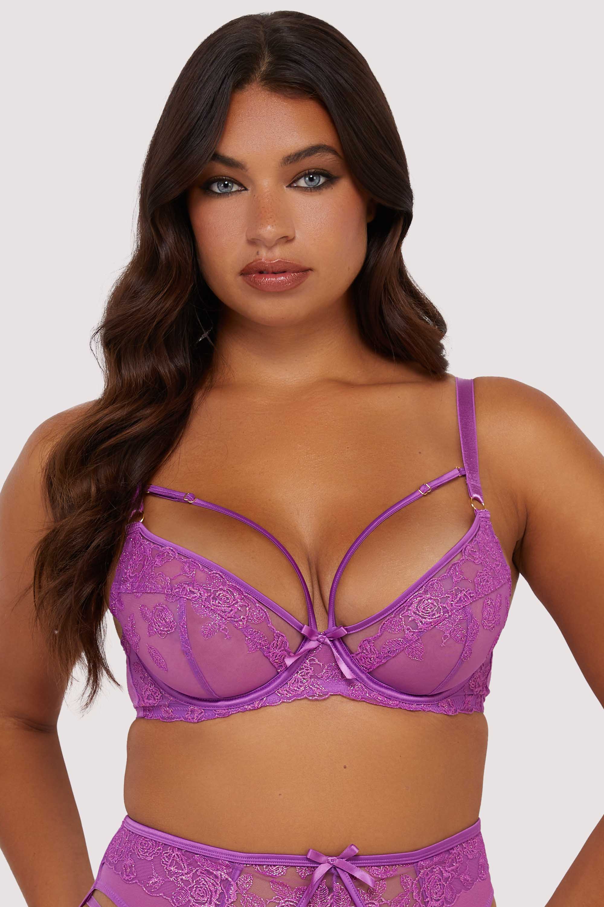 Rosanna Purple Long Line Plunge Bra - Image 2