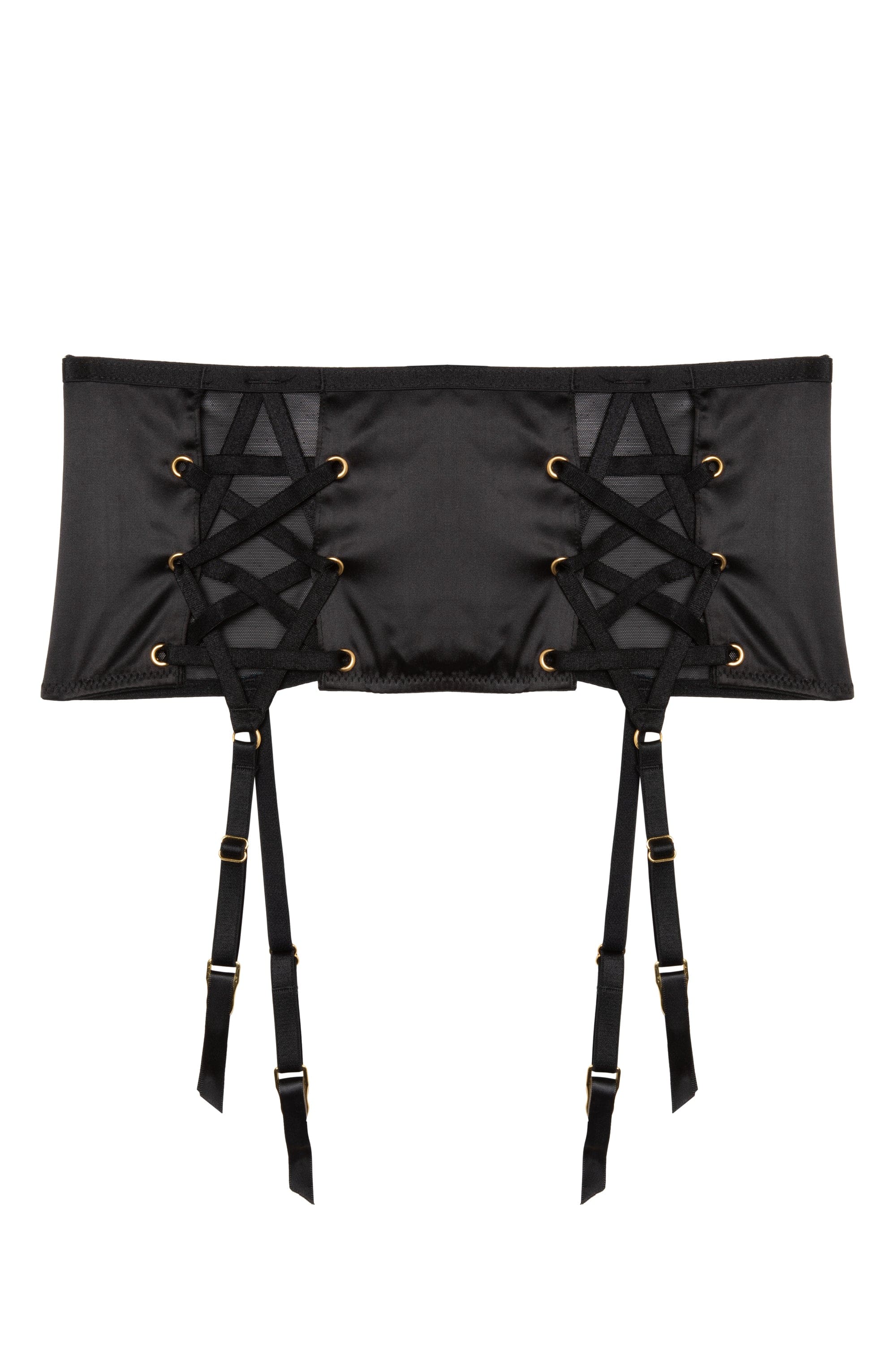 Seraphina Black Strappy Pentagram Suspender Belt - Image 6
