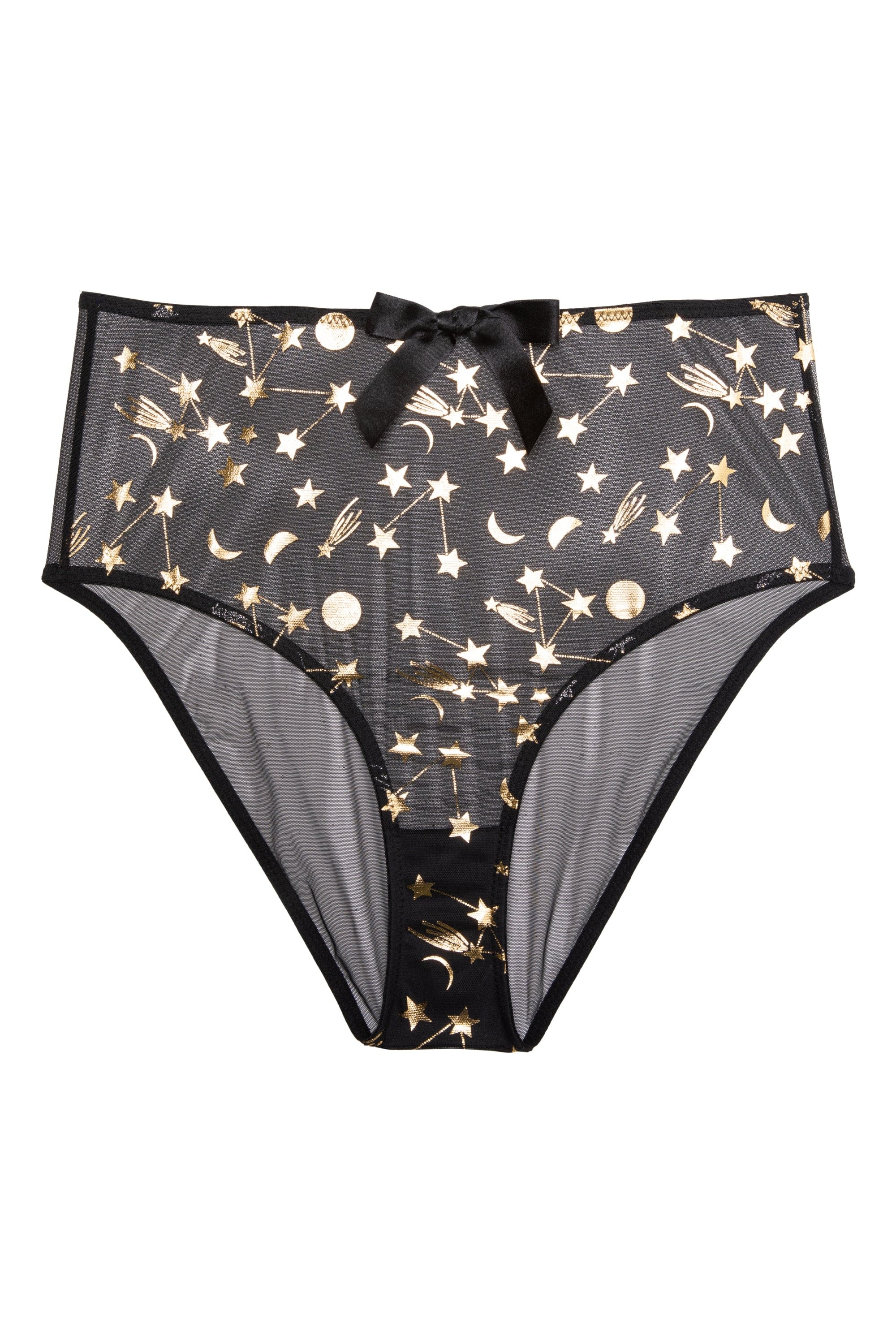 Solar Black and Gold Cosmic Print High Waist Brief - Image 5