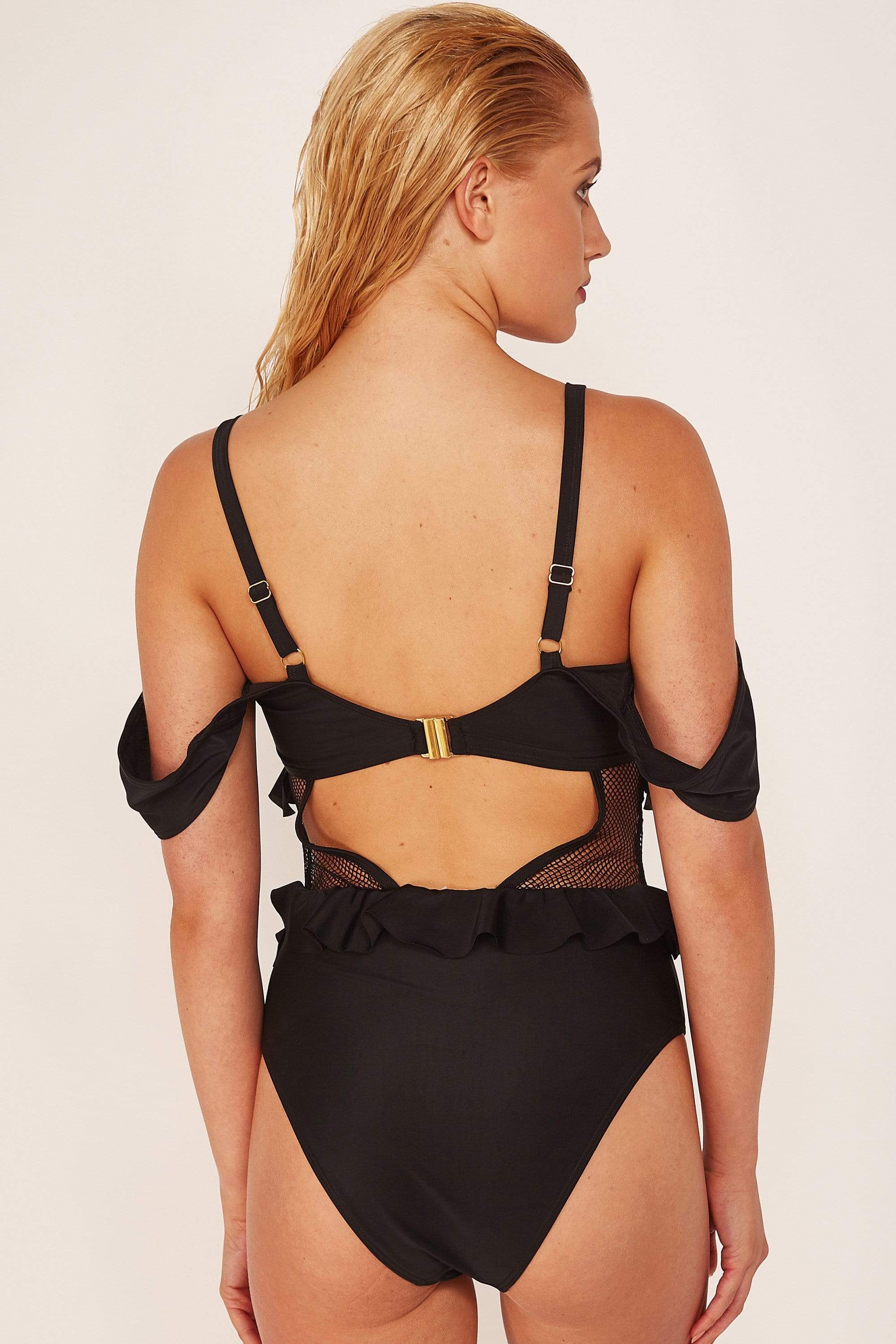 Black Lace Up Swimsuit - Image 4