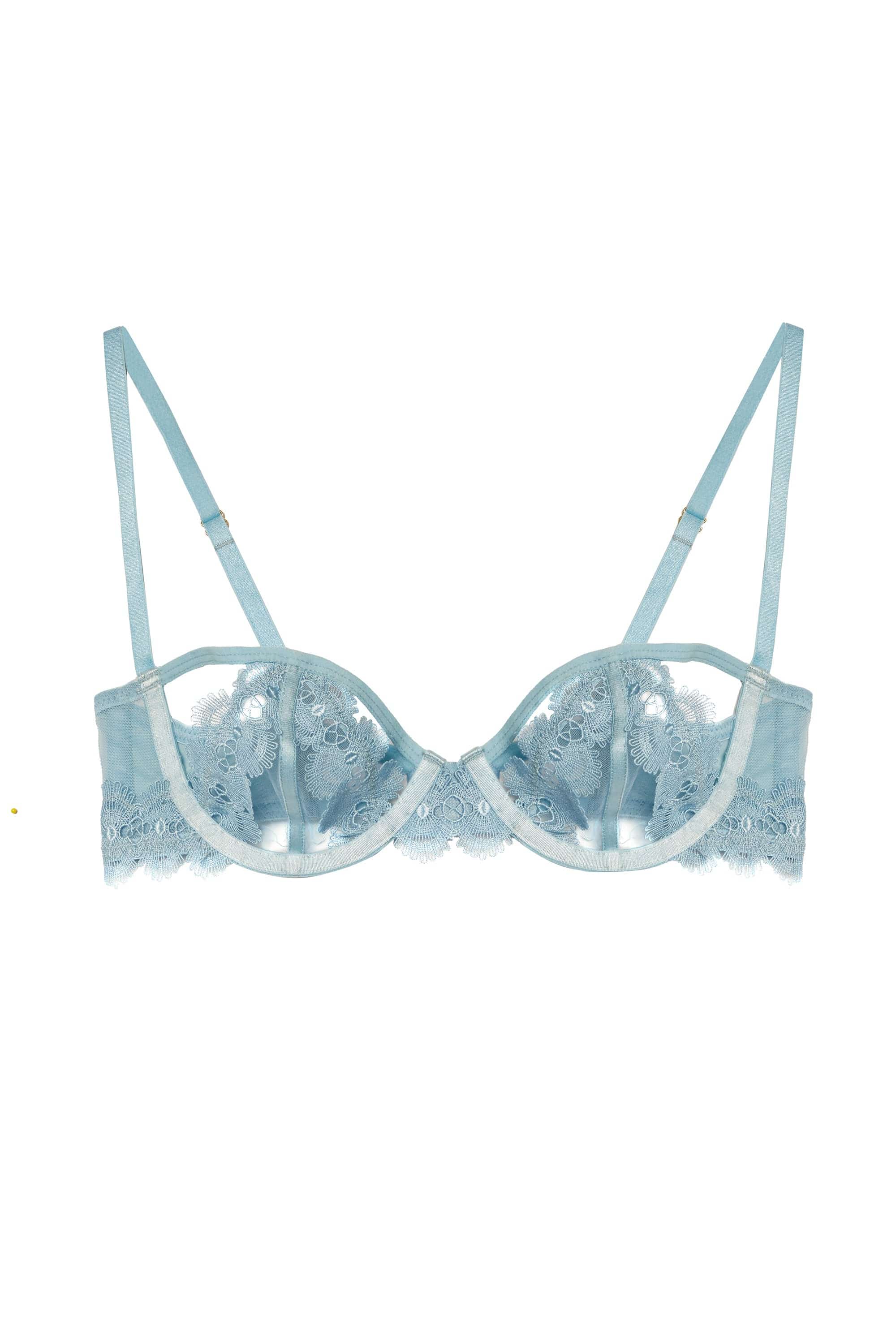 Cora Blue Mesh And Trim Balconette Bra - Image 6