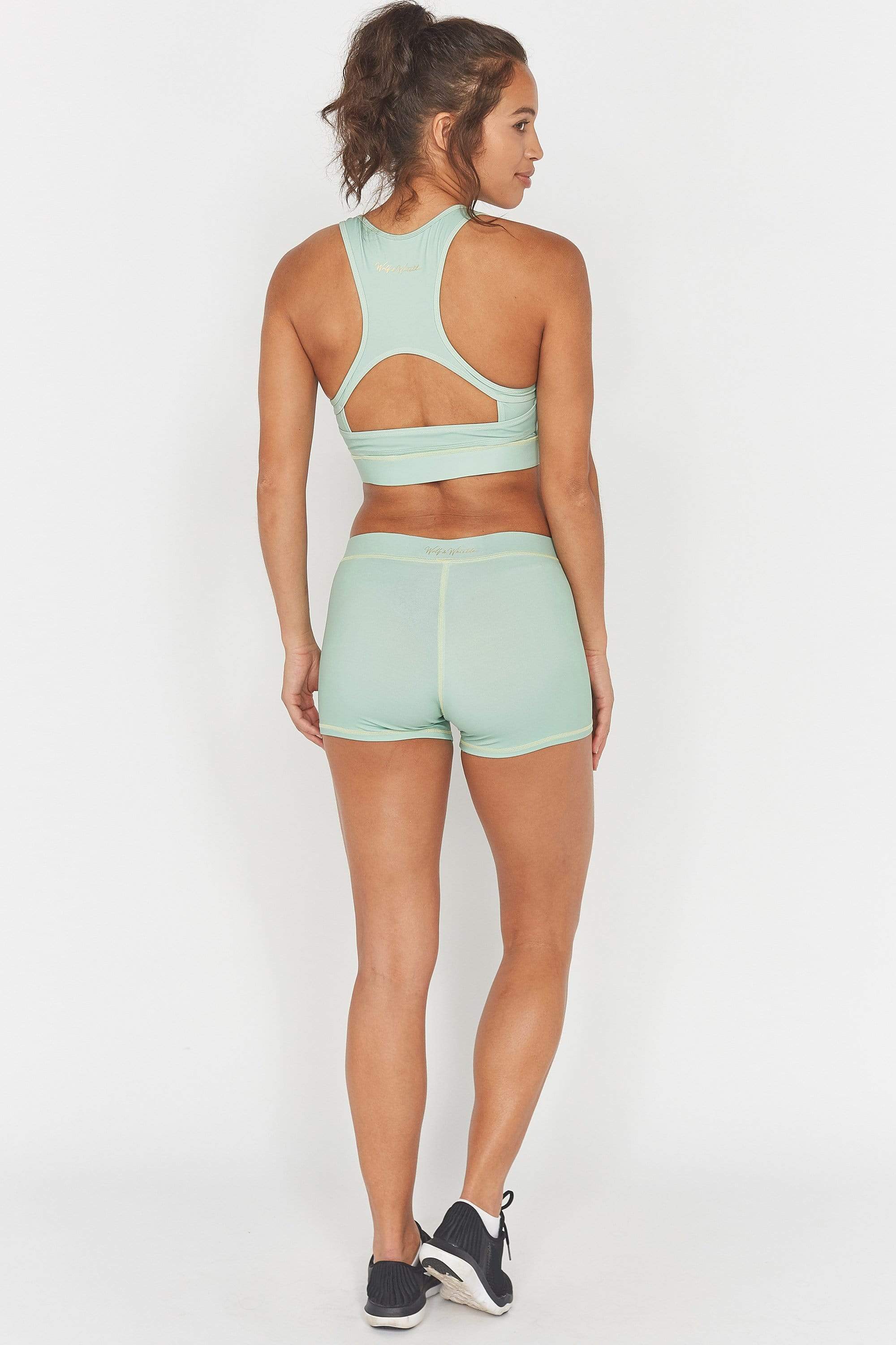 Green Double Strap Back Sports Bra - Image 6