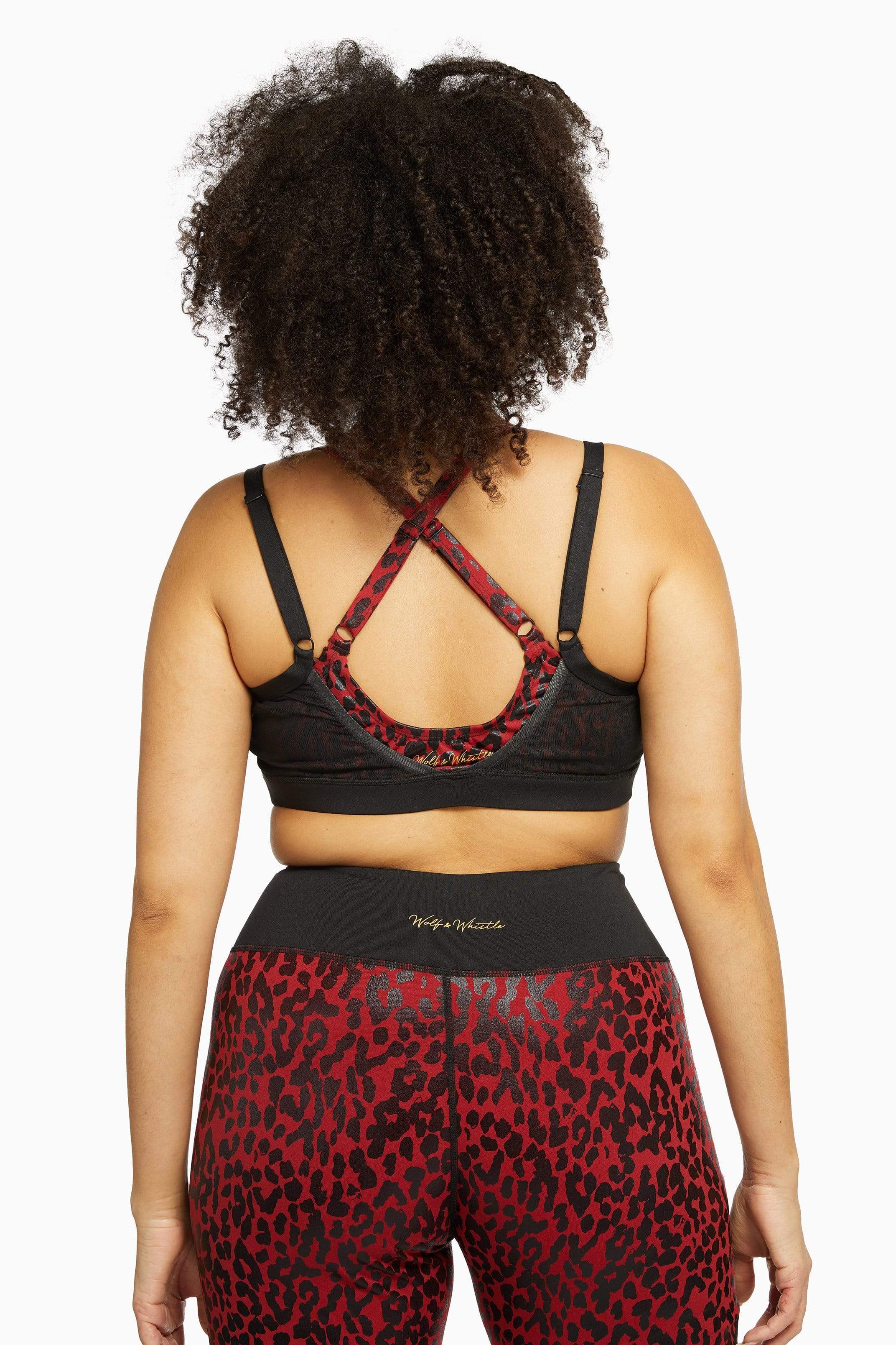 Red Wet Look Leopard High Waist Leggings Curve - Image 4