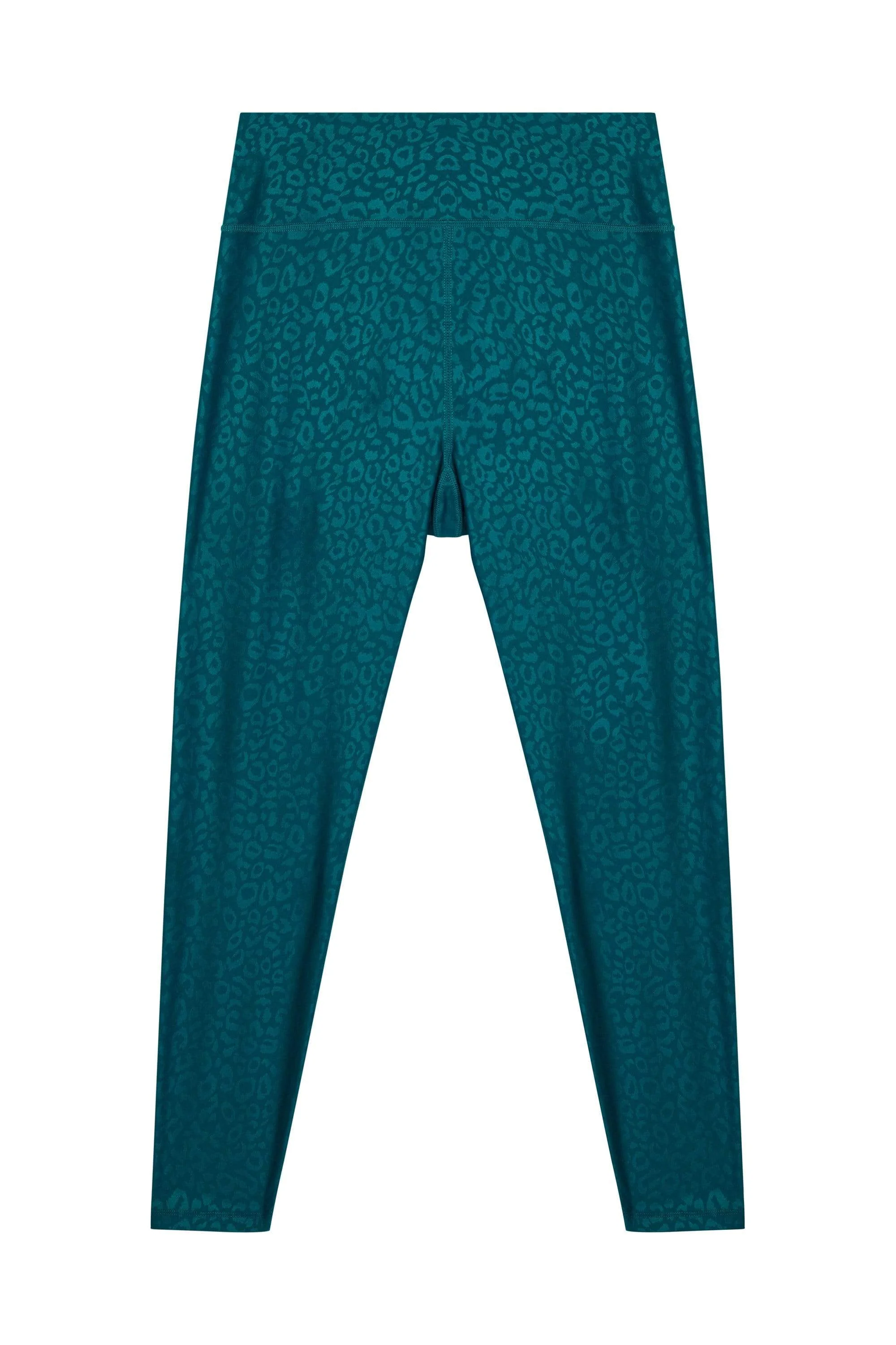 Teal Wet Look Croc Leggings - Image 4