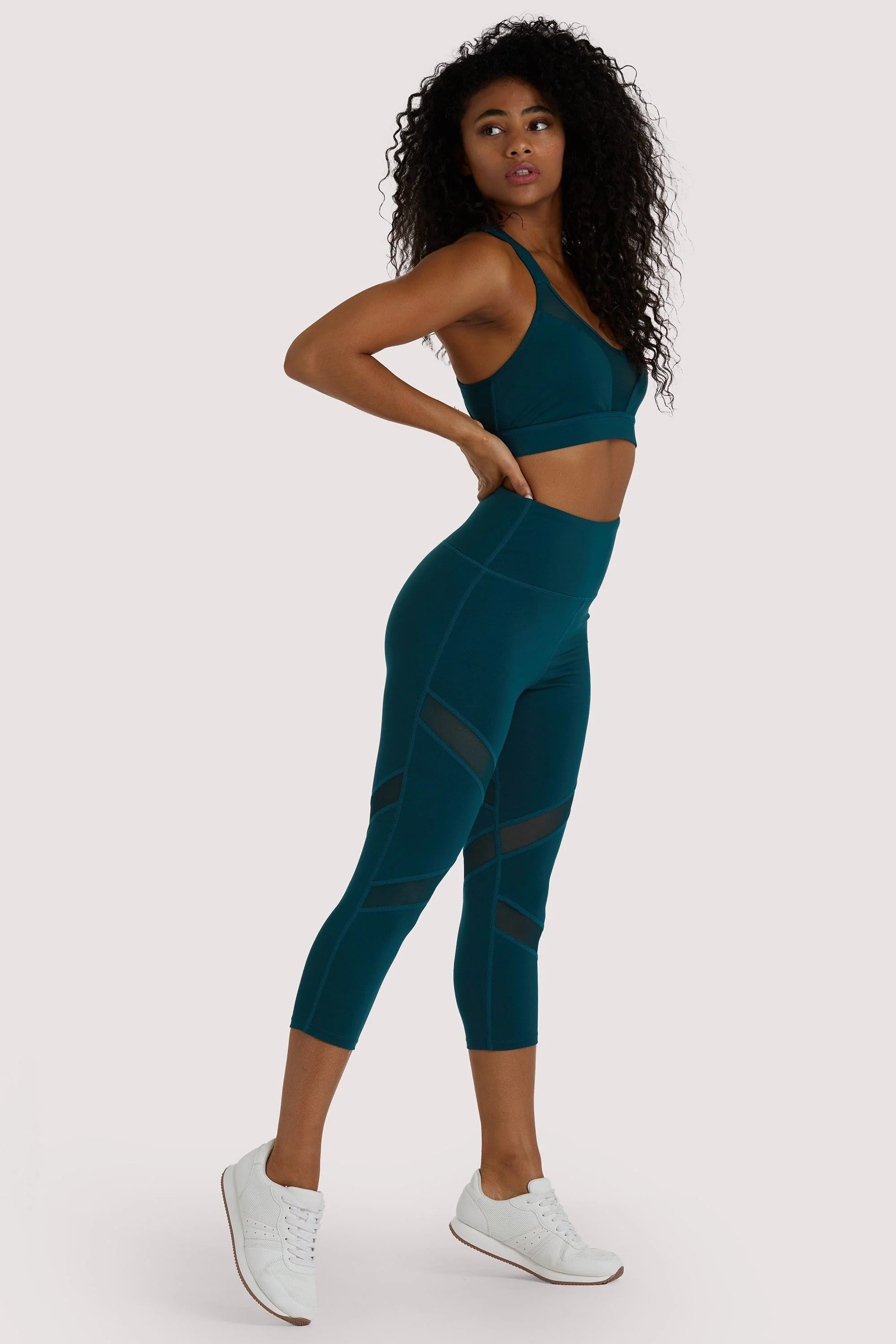 Eco Teal Racer Back Sports Bra - Image 2