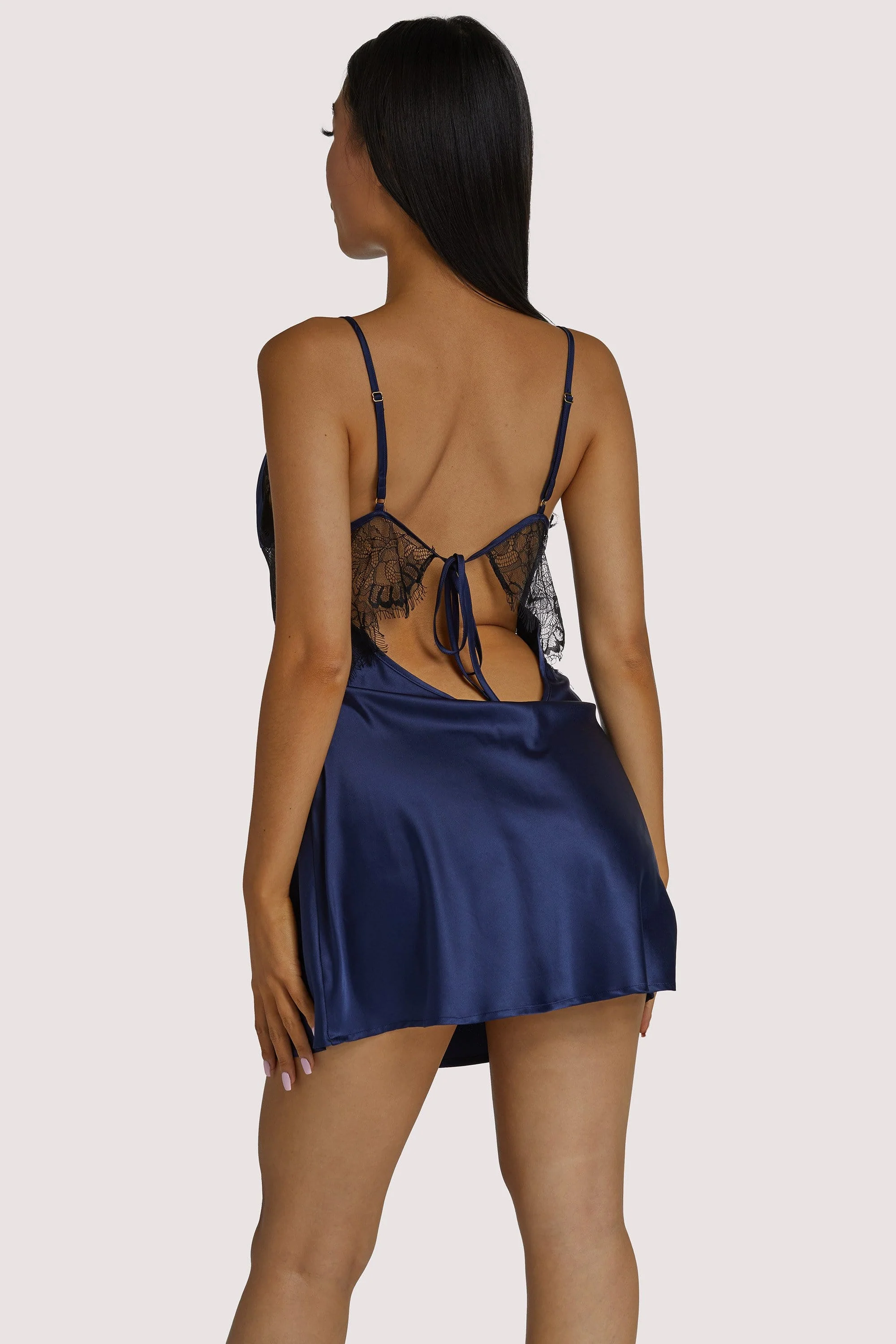 Wolf & Whistle Helena Navy Slip Dress - Image 4
