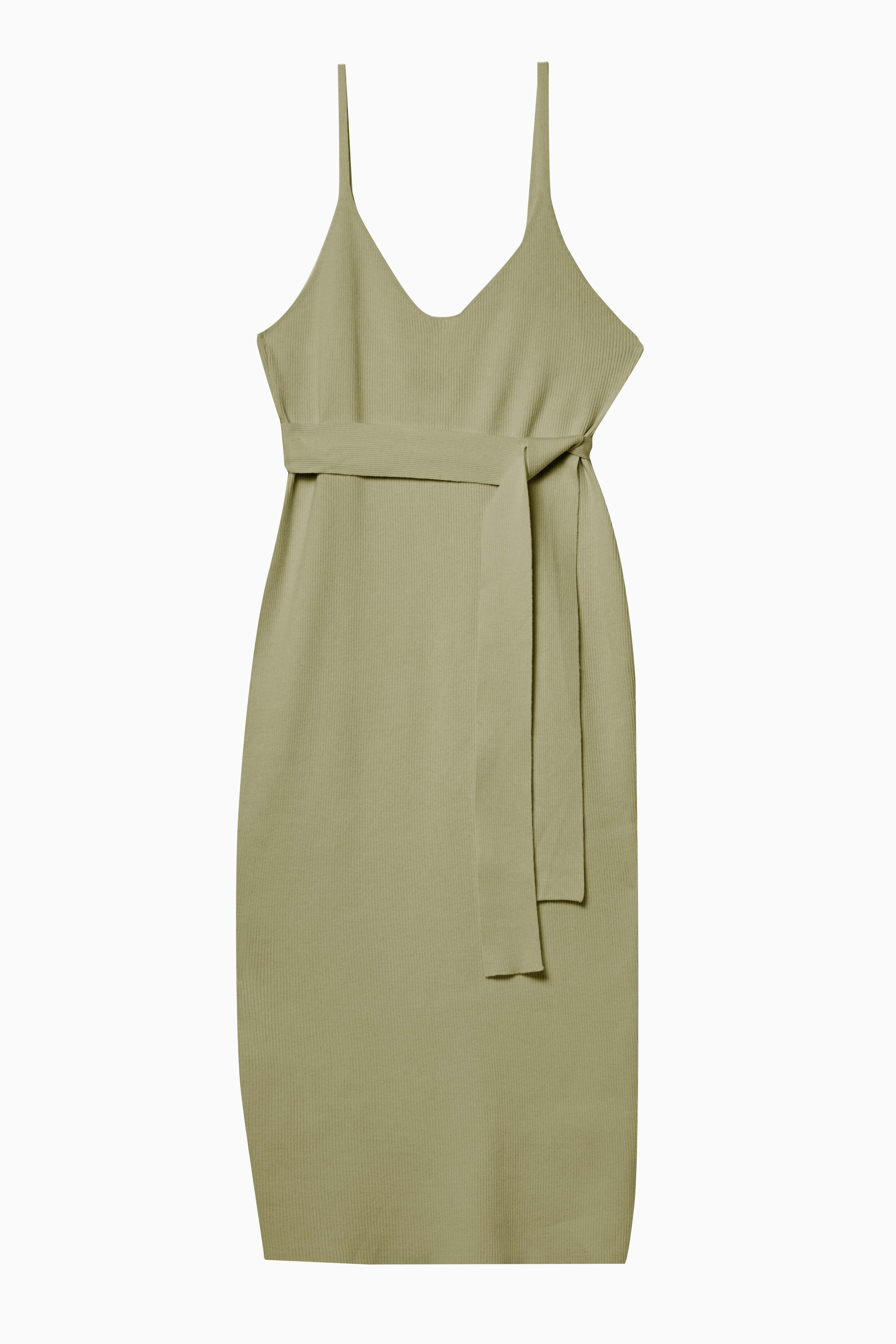 Lounge Khaki Knitted Rib Dress - Image 4