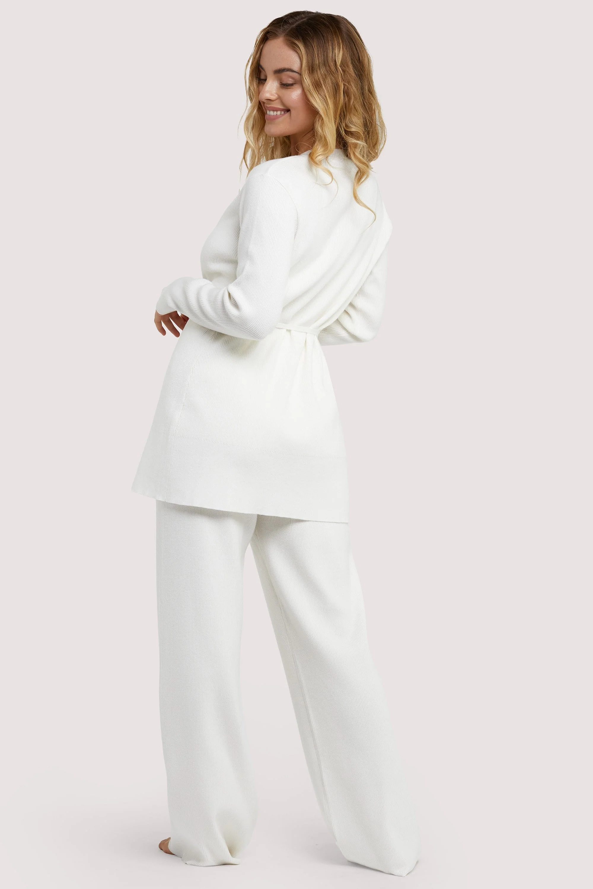Lounge Ivory Knitted Rib Cardigan - Image 3