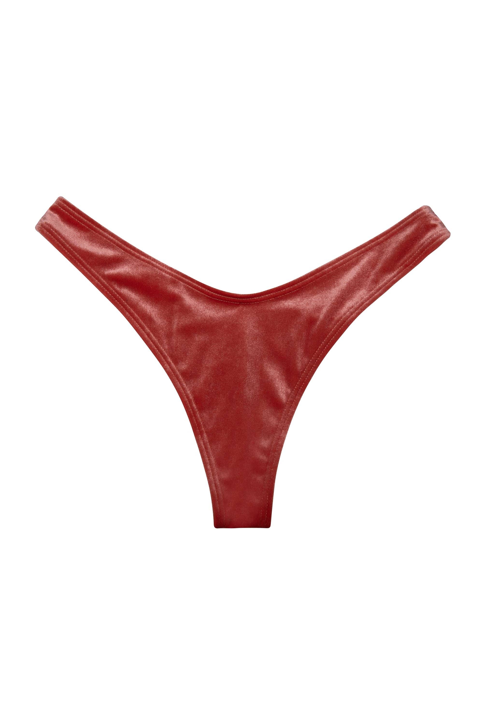Wolf & Whistle Lillian Peach Velvet V Shape Brief - Image 6